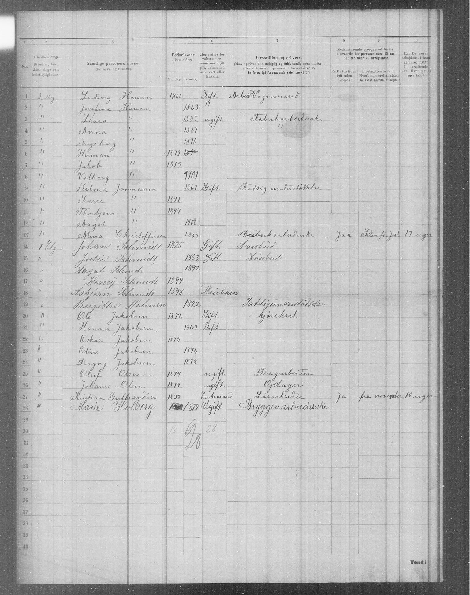 OBA, Municipal Census 1902 for Kristiania, 1902, p. 3361