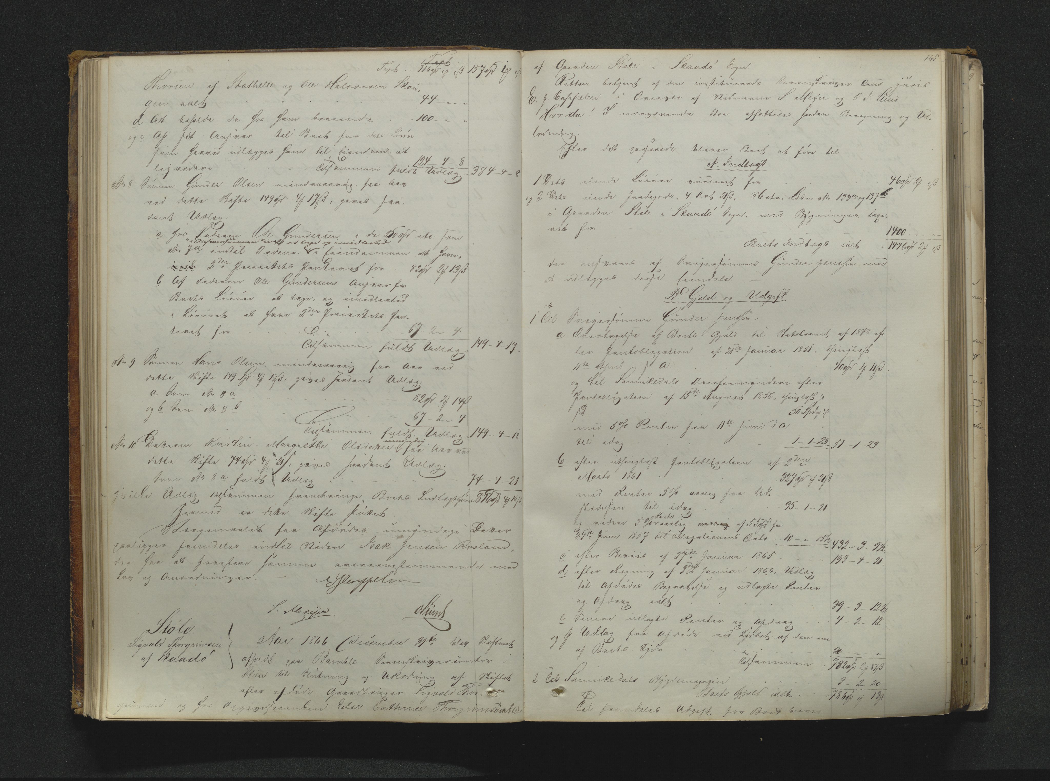 Bamble sorenskriveri, SAKO/A-214/H/Hb/Hbd/L0007A: Skifteutlodningsprotokoll, 1865-1870, p. 164-165