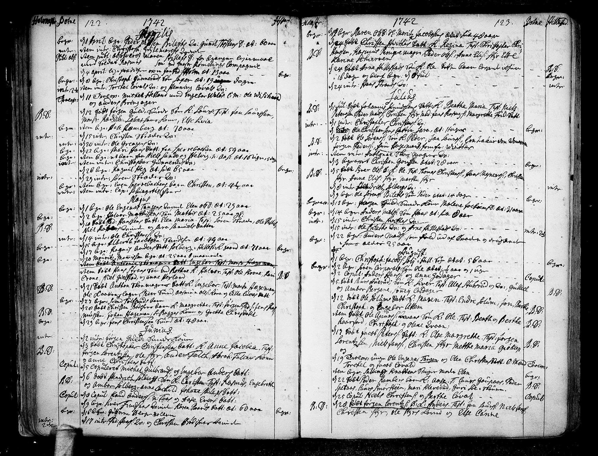 Botne kirkebøker, AV/SAKO-A-340/F/Fa/L0001a: Parish register (official) no. I 1A, 1707-1778, p. 122-123