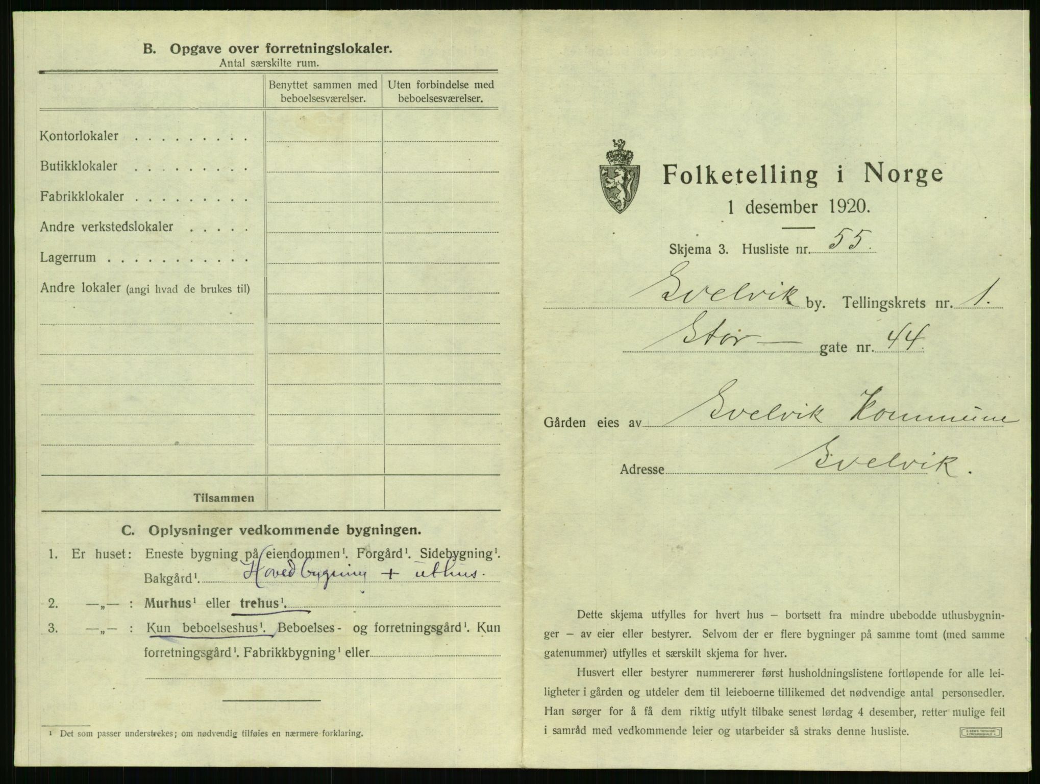 SAKO, 1920 census for Svelvik, 1920, p. 127