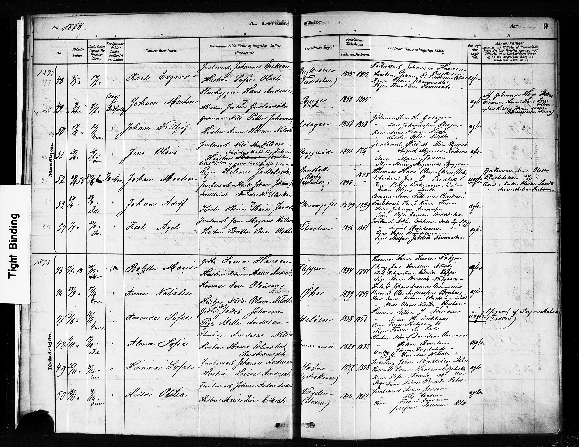Idd prestekontor Kirkebøker, SAO/A-10911/F/Fc/L0006a: Parish register (official) no. III 6A, 1878-1903, p. 9
