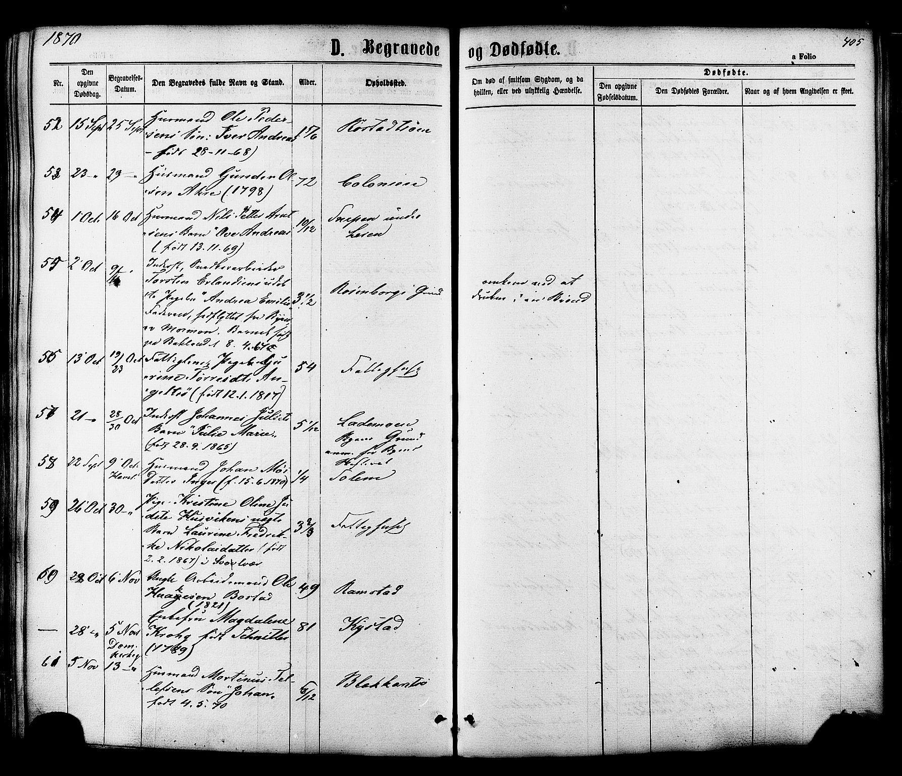 Ministerialprotokoller, klokkerbøker og fødselsregistre - Sør-Trøndelag, SAT/A-1456/606/L0293: Parish register (official) no. 606A08, 1866-1877, p. 405