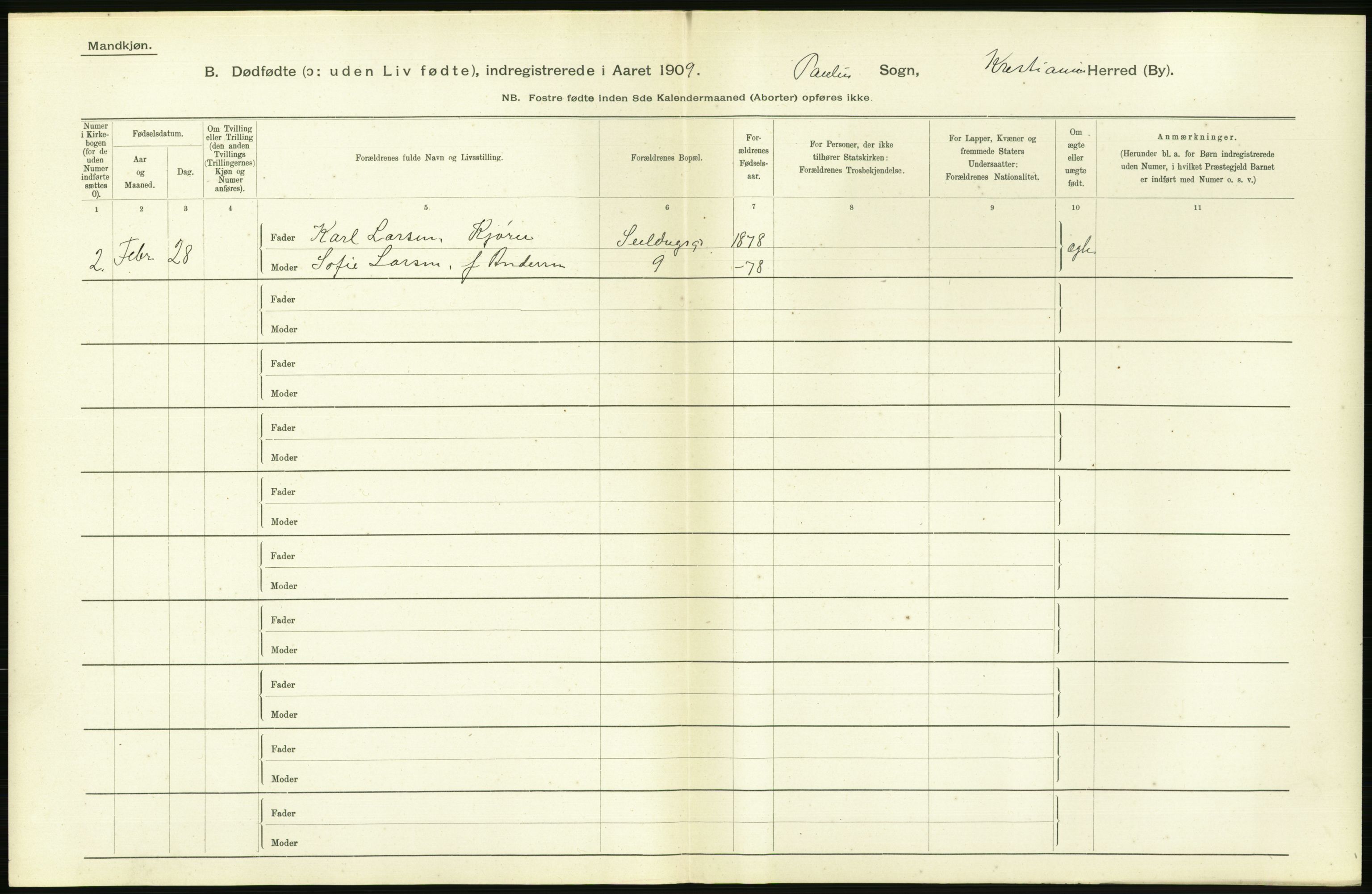 Statistisk sentralbyrå, Sosiodemografiske emner, Befolkning, RA/S-2228/D/Df/Dfa/Dfag/L0010: Kristiania: Døde, dødfødte., 1909, p. 630