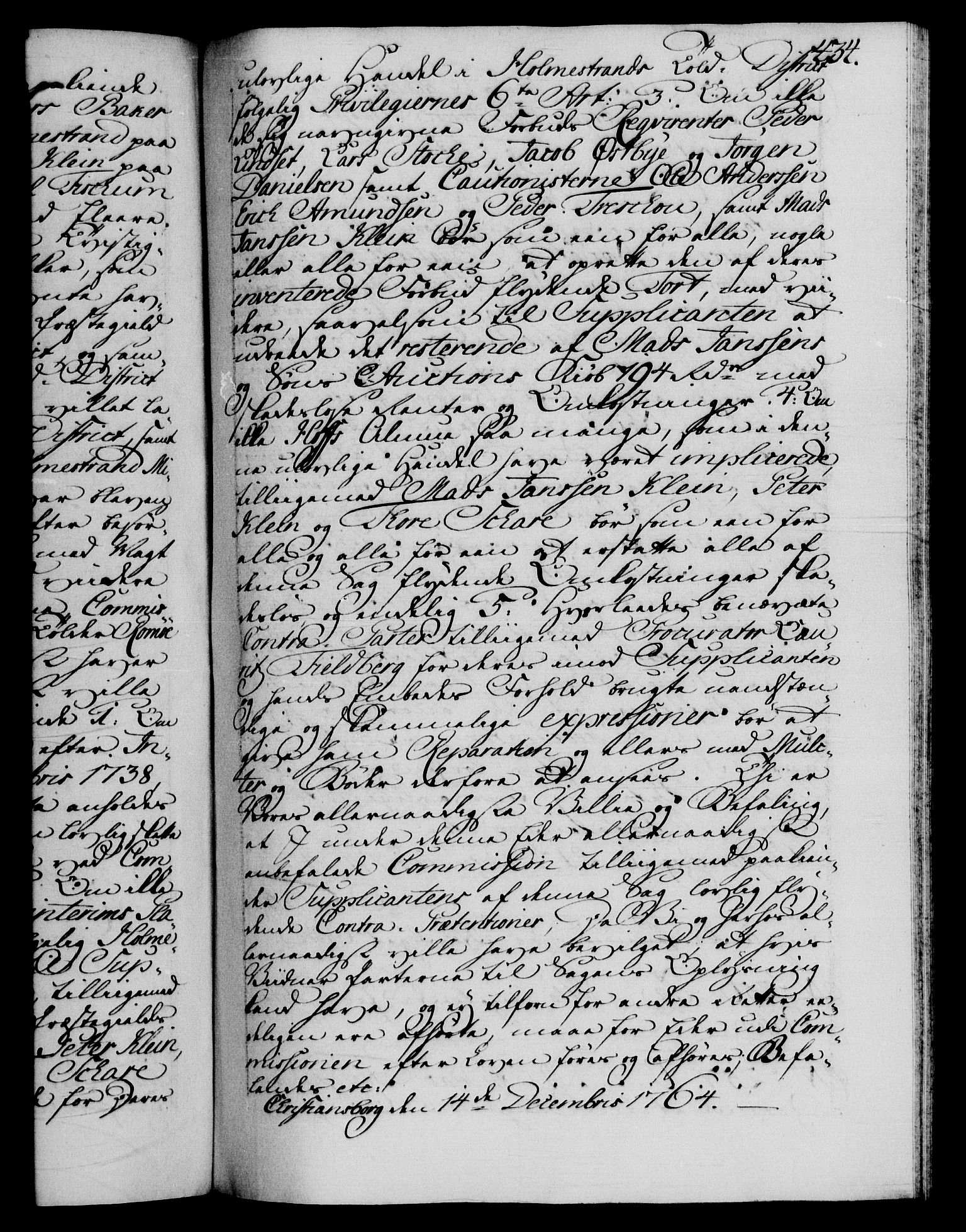 Danske Kanselli 1572-1799, AV/RA-EA-3023/F/Fc/Fca/Fcab/L0037: Norske tegnelser, 1762-1766, p. 434a
