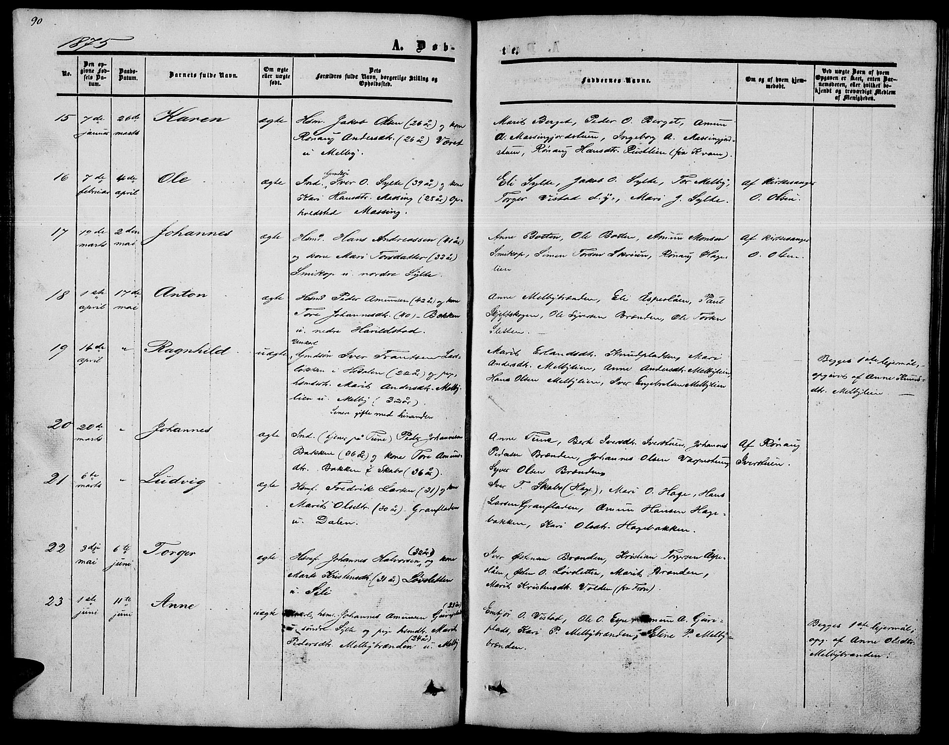 Nord-Fron prestekontor, AV/SAH-PREST-080/H/Ha/Hab/L0002: Parish register (copy) no. 2, 1851-1883, p. 90