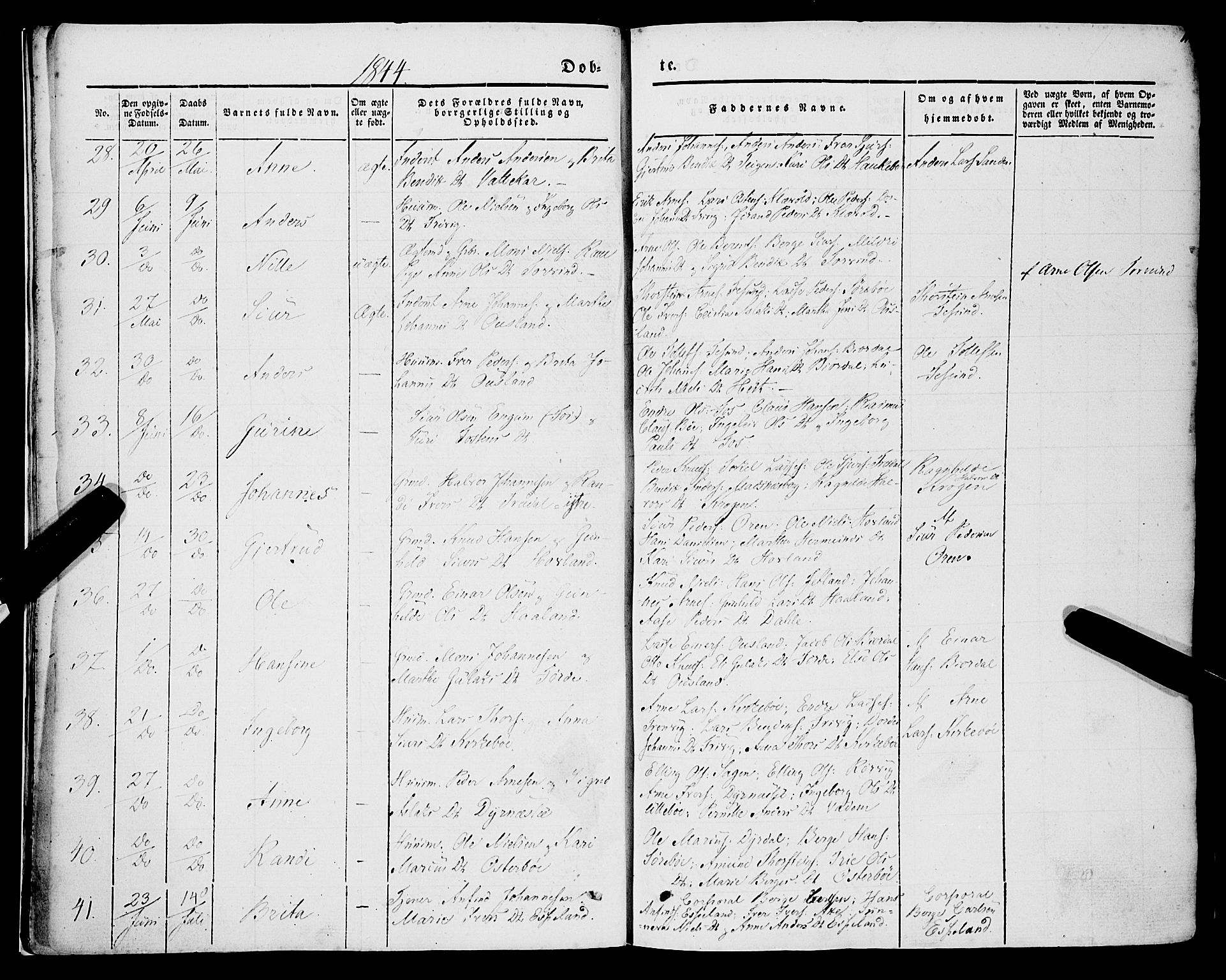 Lavik sokneprestembete, AV/SAB-A-80901: Parish register (official) no. A 3, 1843-1863, p. 11