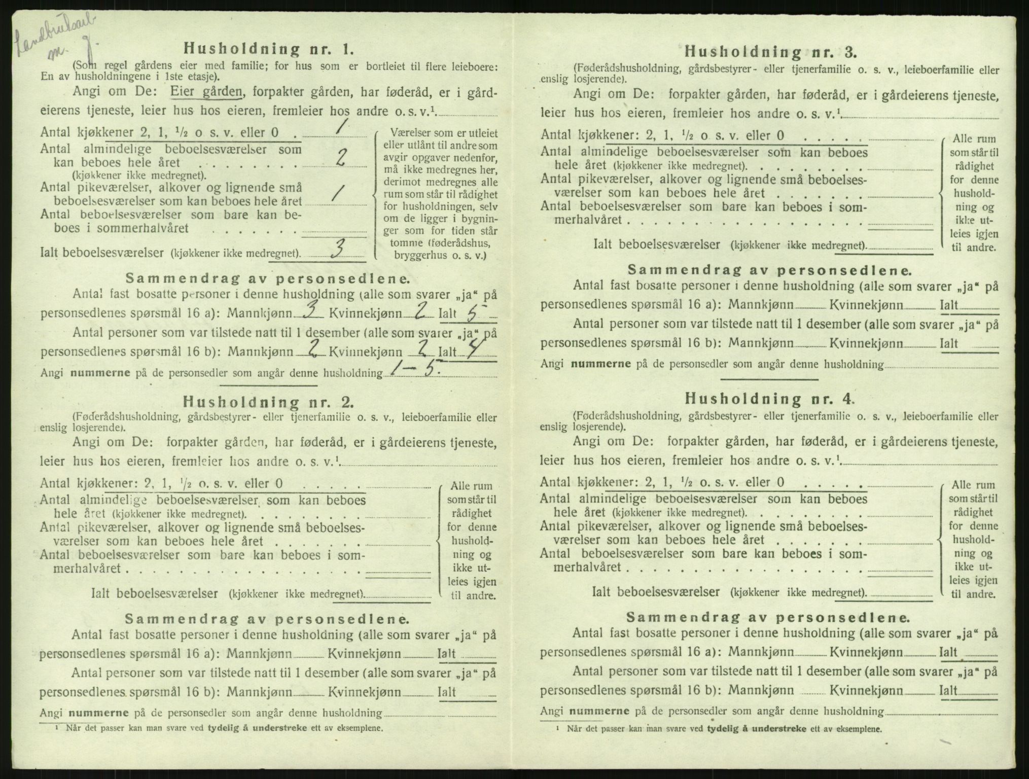 SAK, 1920 census for Birkenes, 1920, p. 158