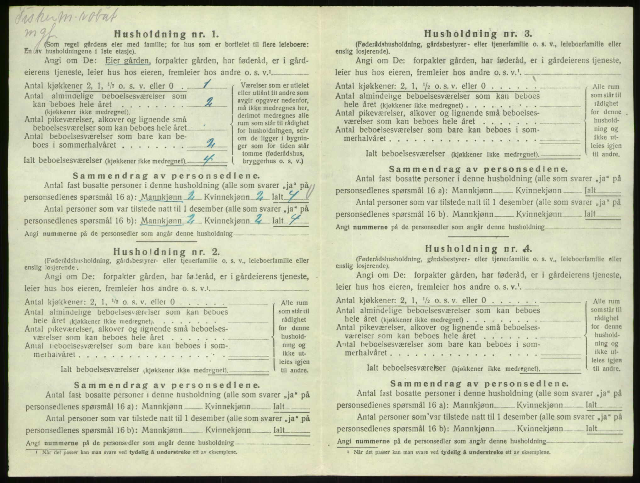 SAB, 1920 census for Austrheim, 1920, p. 765