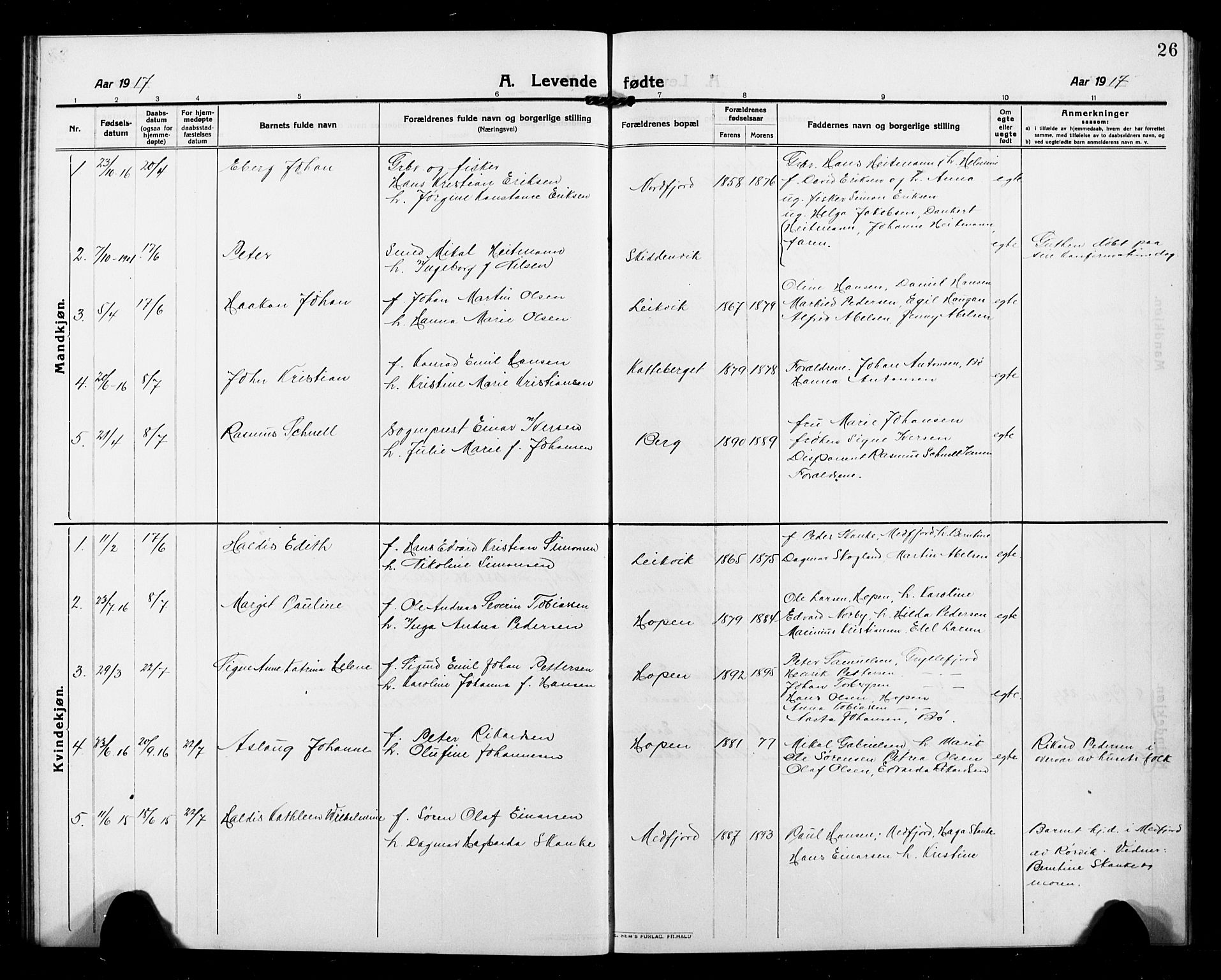 Berg sokneprestkontor, SATØ/S-1318/G/Ga/Gab/L0006klokker: Parish register (copy) no. 6, 1912-1921, p. 26