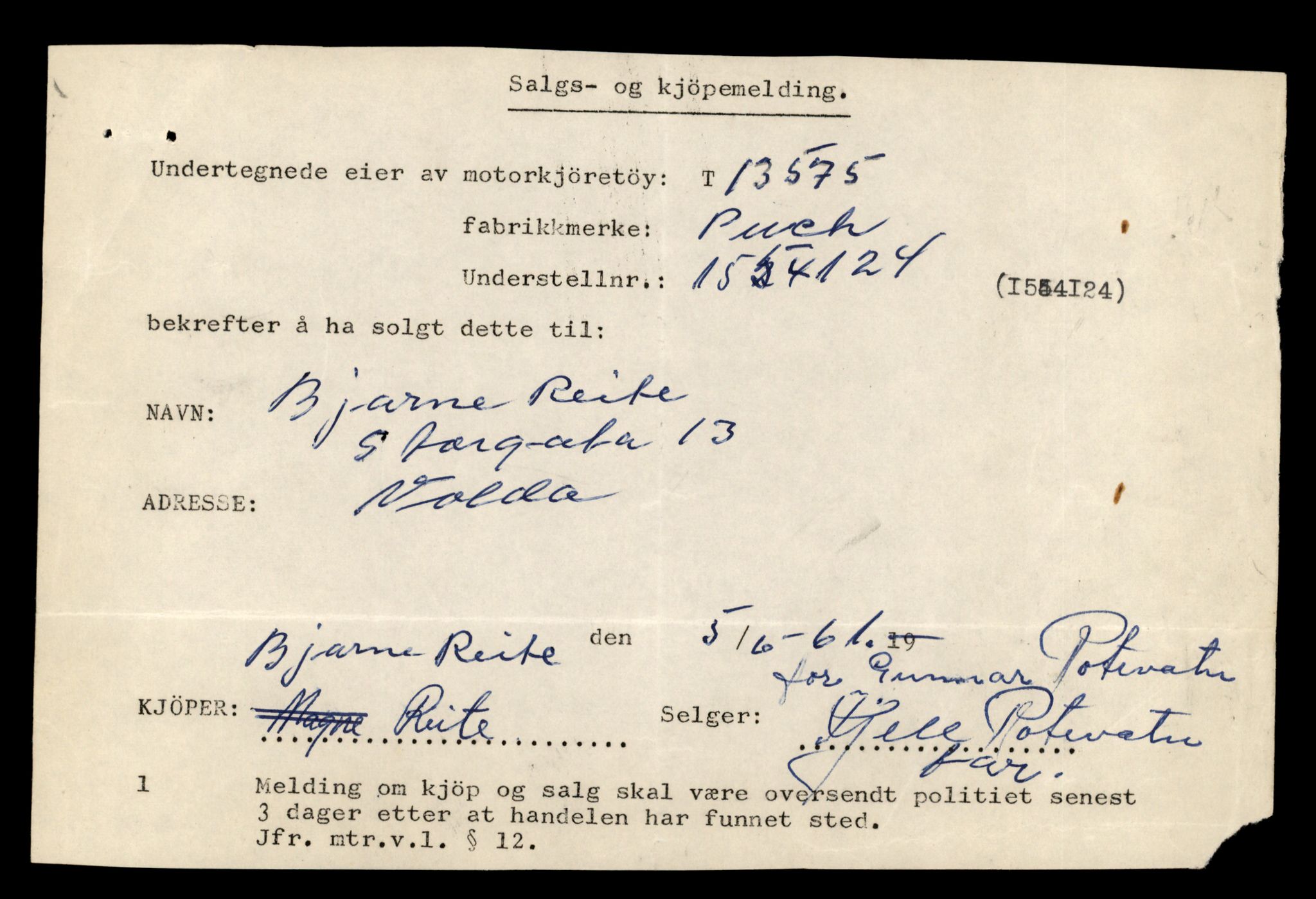 Møre og Romsdal vegkontor - Ålesund trafikkstasjon, AV/SAT-A-4099/F/Fe/L0040: Registreringskort for kjøretøy T 13531 - T 13709, 1927-1998, p. 851