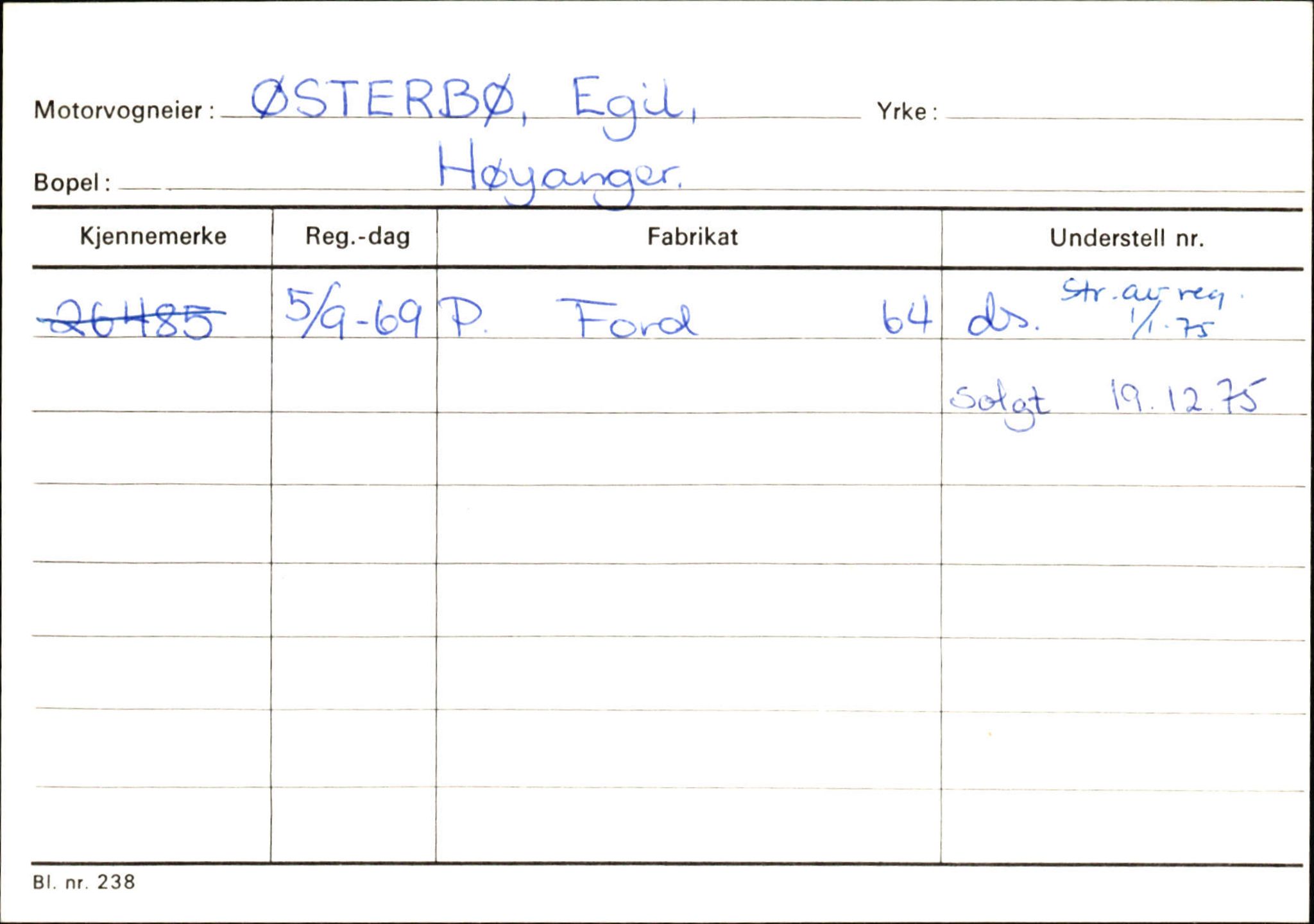 Statens vegvesen, Sogn og Fjordane vegkontor, AV/SAB-A-5301/4/F/L0131: Eigarregister Høyanger P-Å. Stryn S-Å, 1945-1975, p. 1018