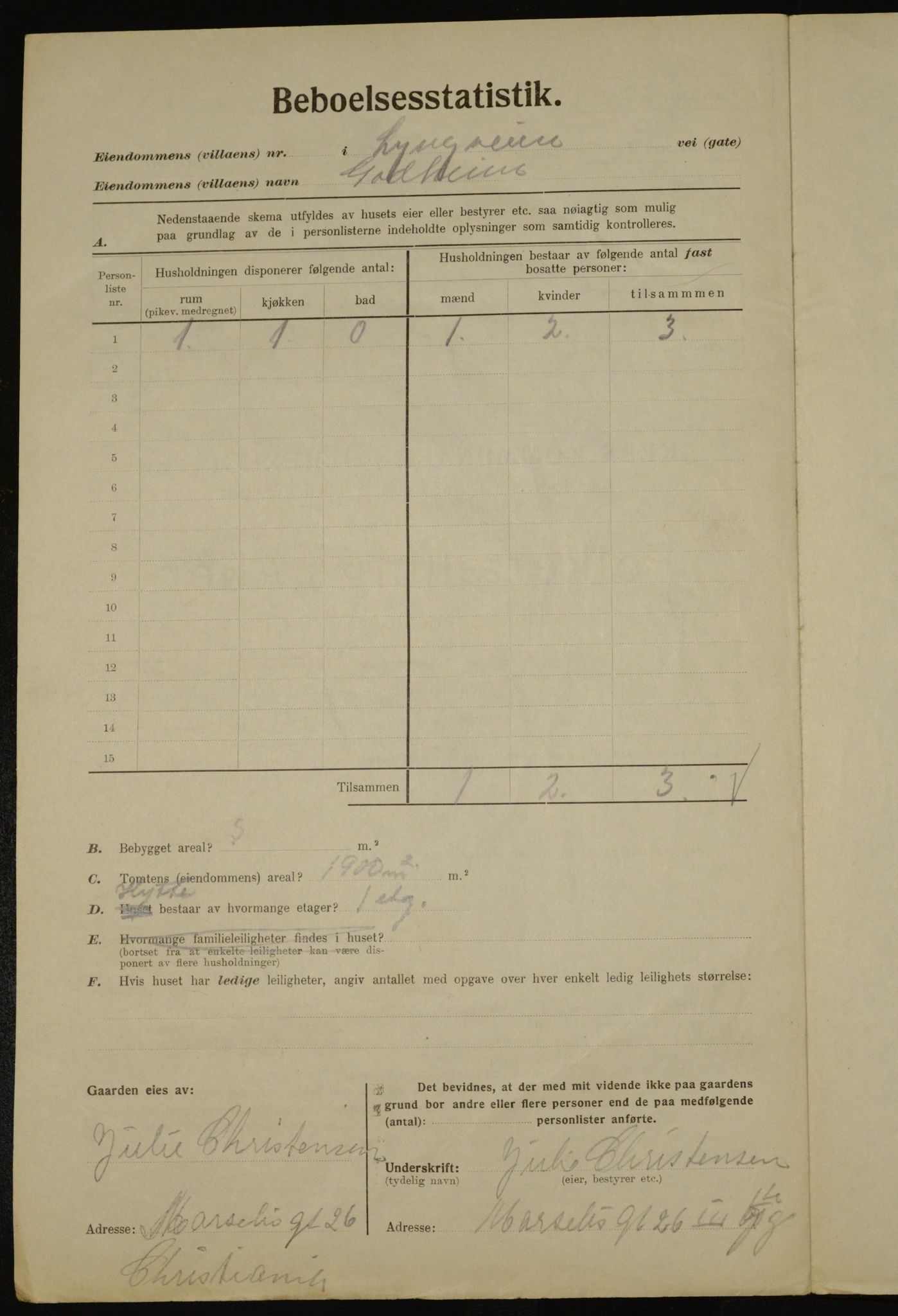 , Municipal Census 1923 for Aker, 1923, p. 42097