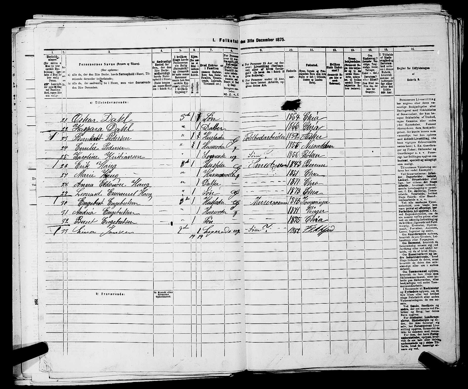 RA, 1875 census for 0301 Kristiania, 1875, p. 439