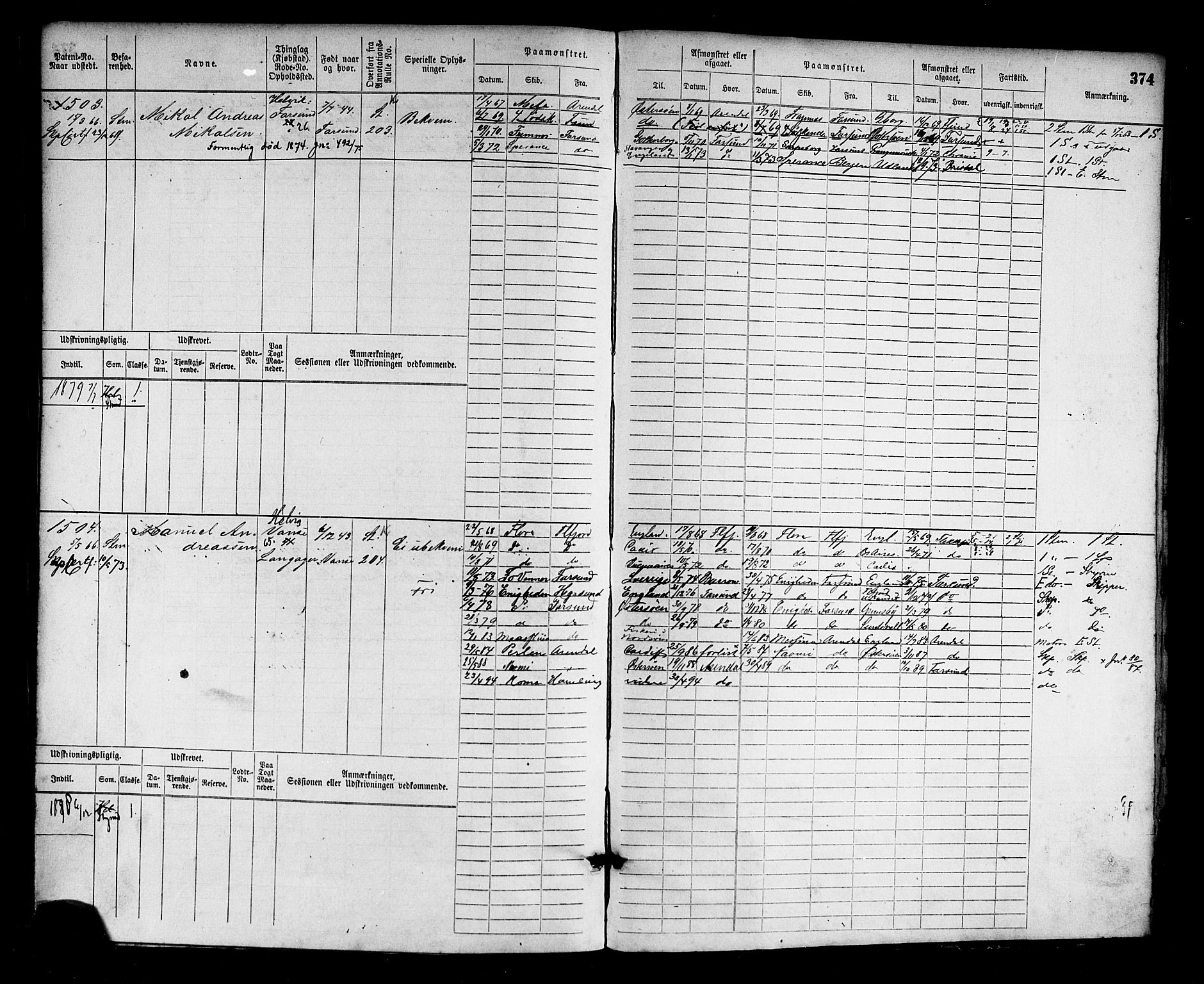 Farsund mønstringskrets, AV/SAK-2031-0017/F/Fb/L0002: Hovedrulle nr 759-1508, M-5, 1868-1900, p. 379