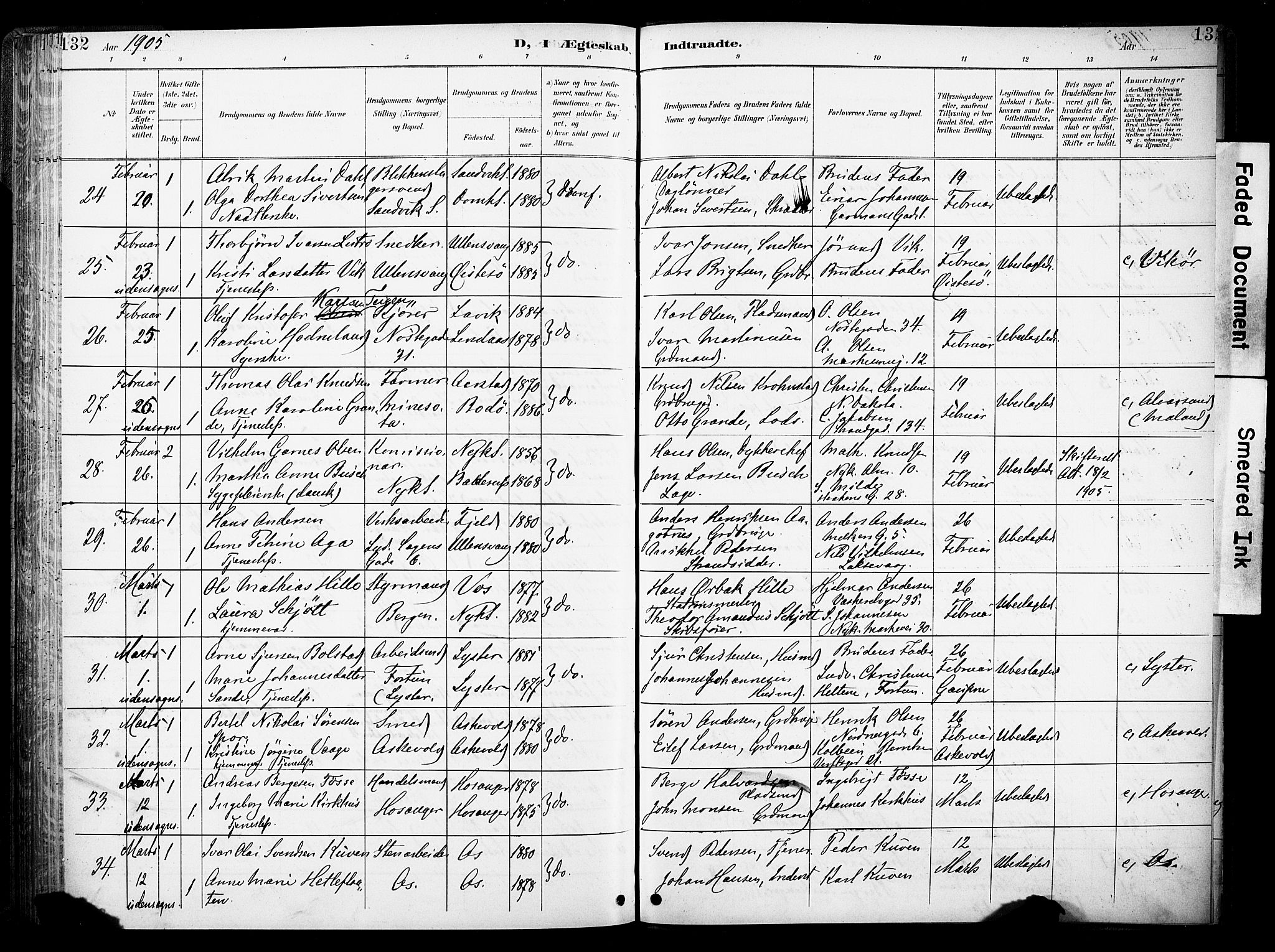 Nykirken Sokneprestembete, SAB/A-77101/H/Haa/L0034: Parish register (official) no. D 4, 1896-1905, p. 132