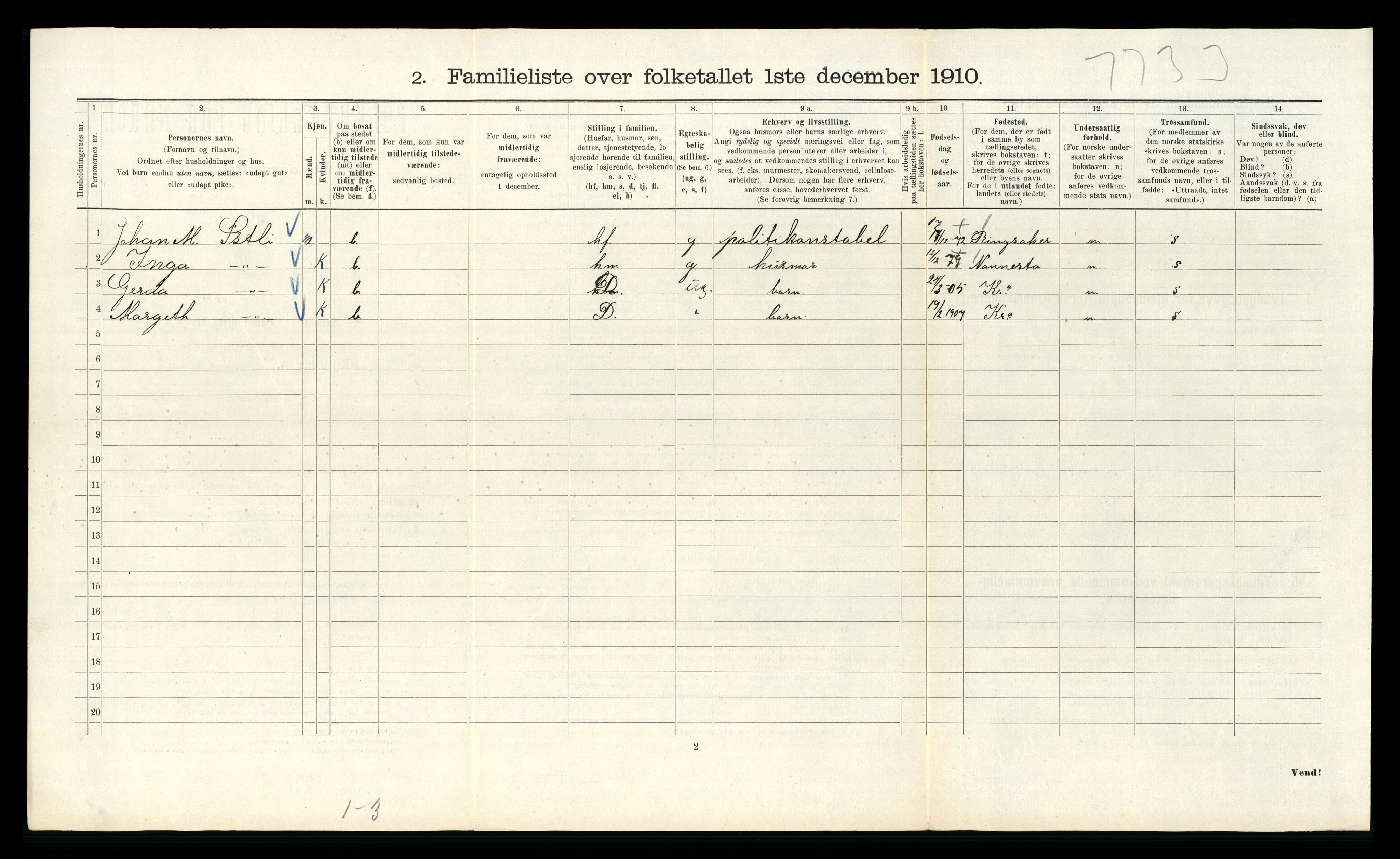 RA, 1910 census for Kristiania, 1910, p. 50826