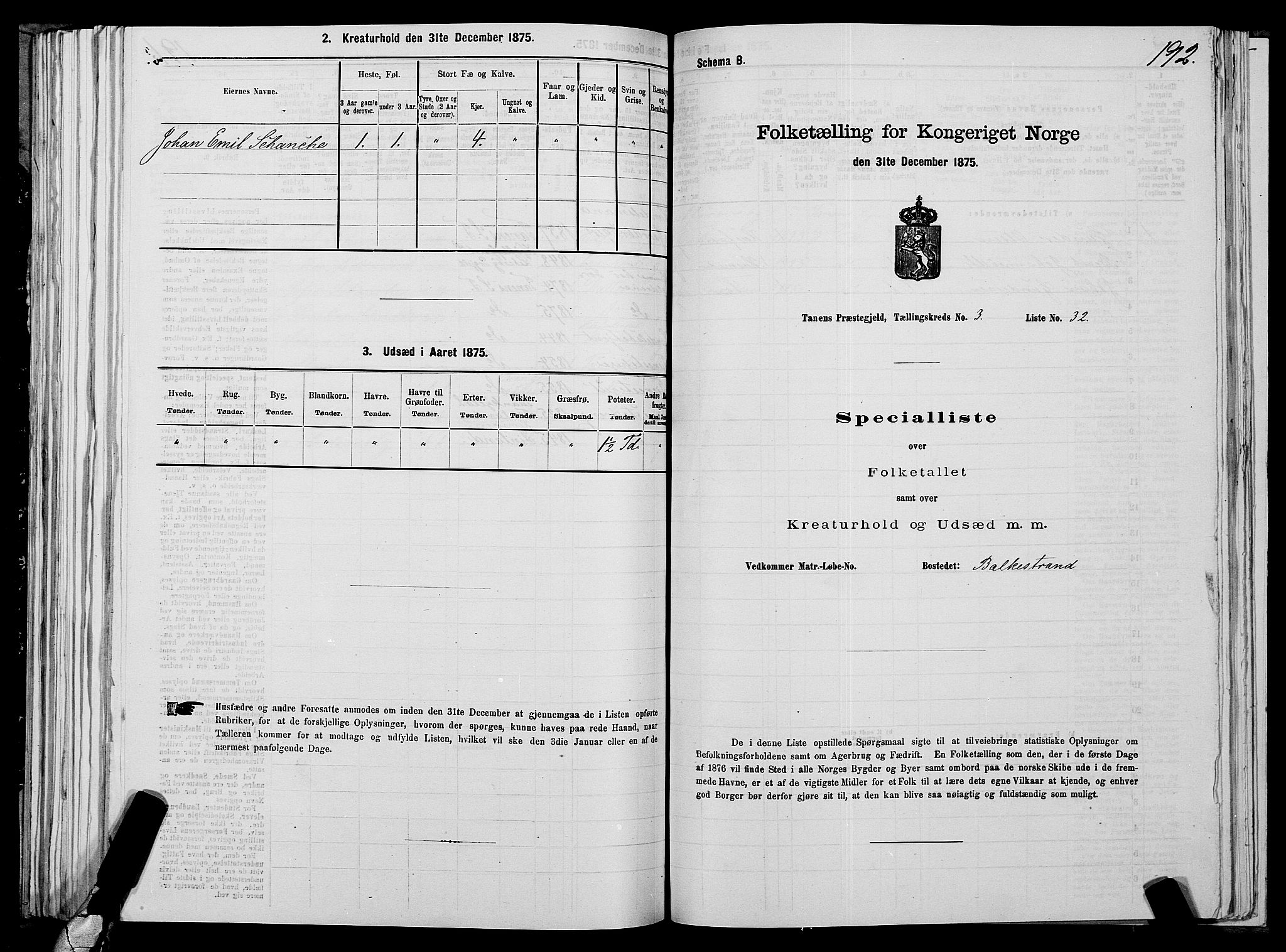 SATØ, 1875 census for 2025P Tana, 1875, p. 1192