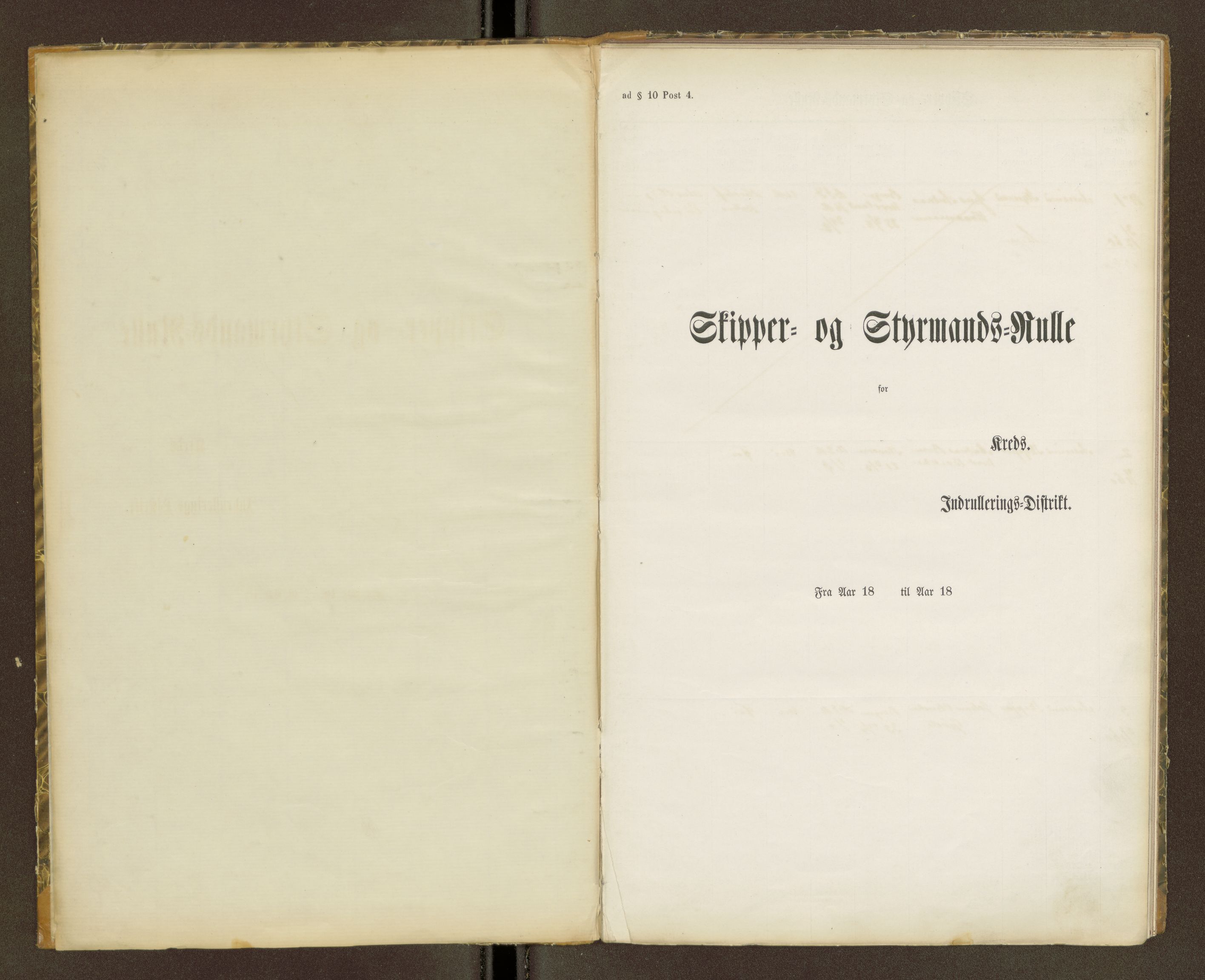 Sjøinnrulleringen - Trondhjemske distrikt, SAT/A-5121/01/L0100/0001: -- / Skipper og styrmannsruller for Ålesund, Molde, Levanger og Namsos kretser, 1860-1868