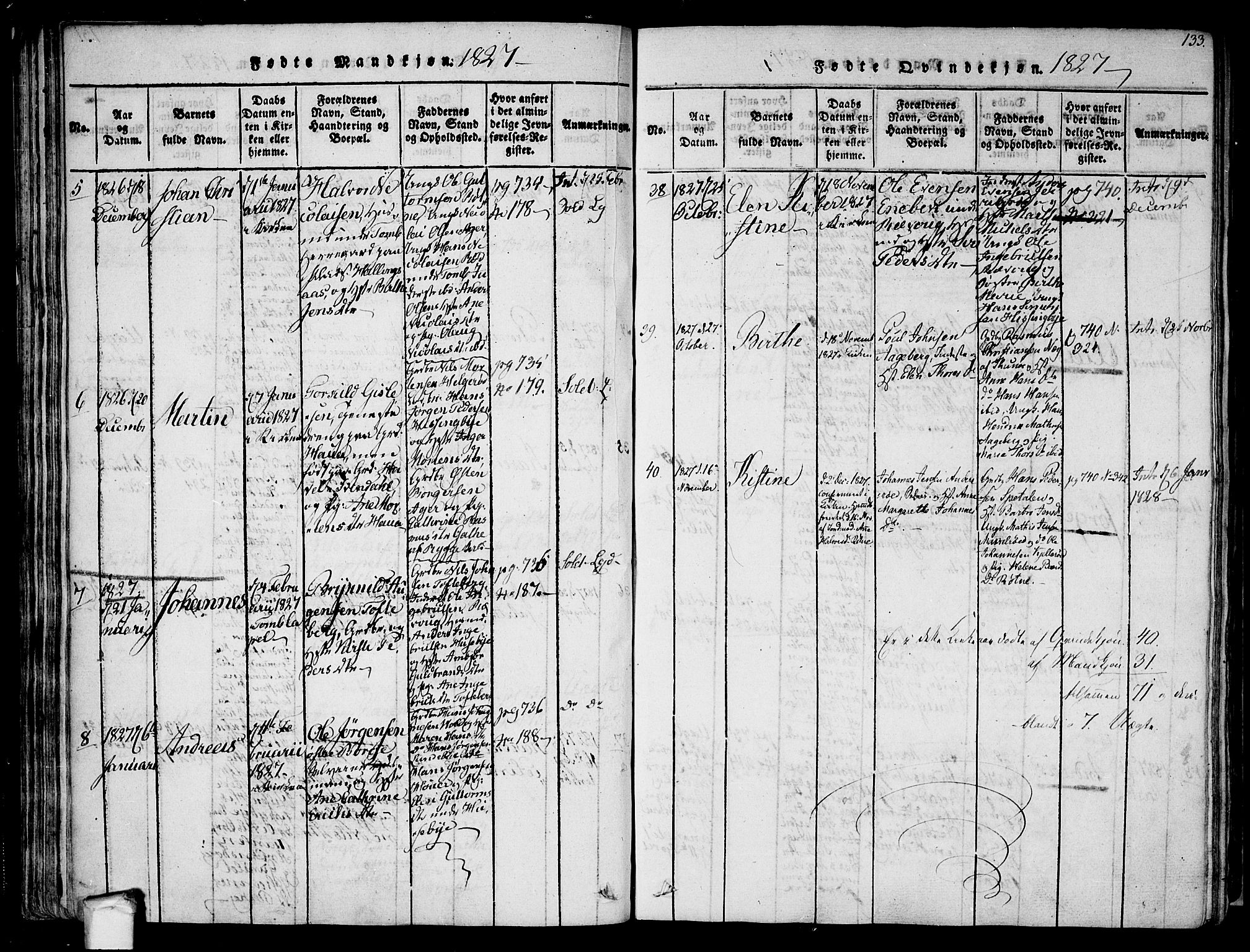 Råde prestekontor kirkebøker, SAO/A-2009/F/Fa/L0004: Parish register (official) no. 4, 1814-1830, p. 132-133
