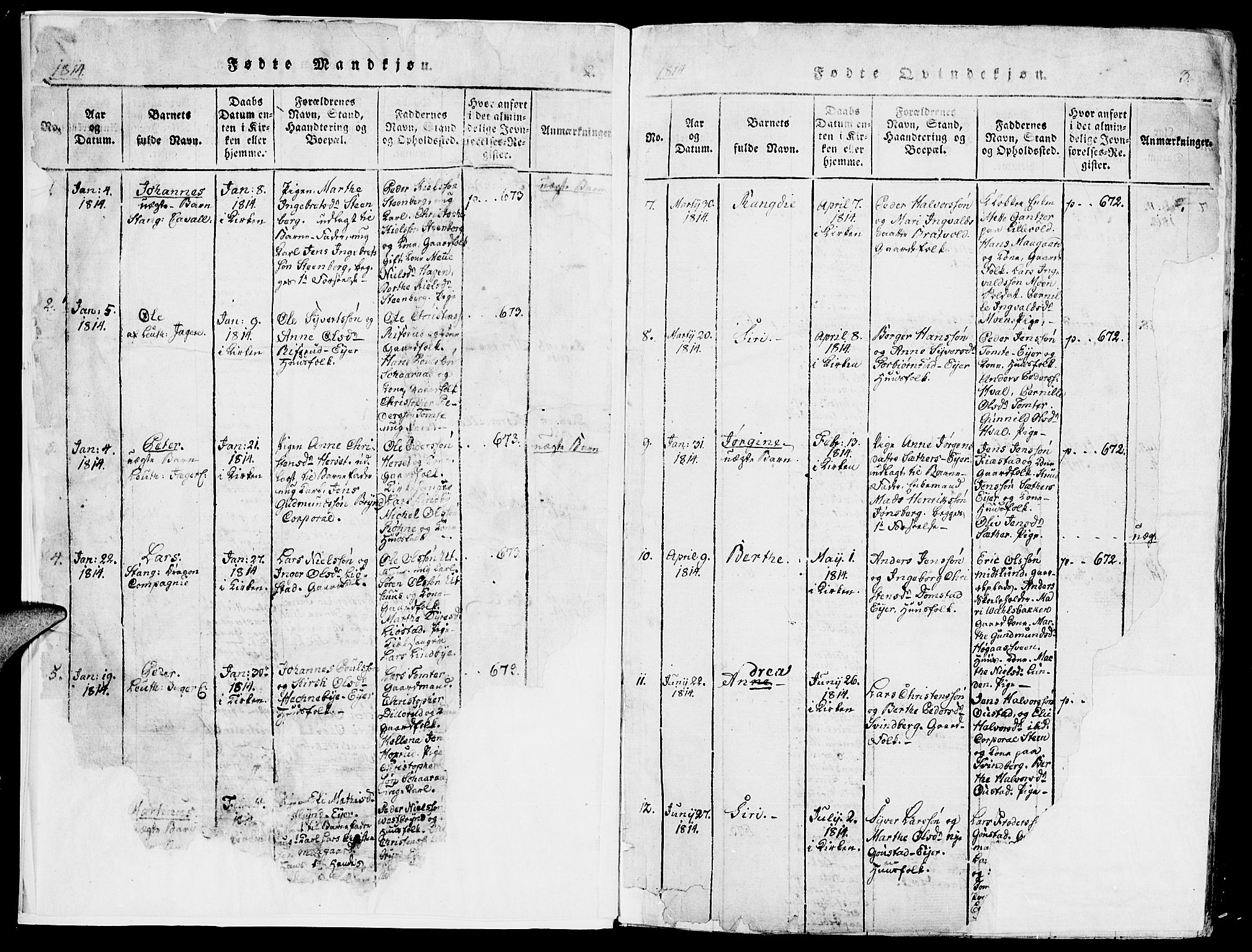 Romedal prestekontor, SAH/PREST-004/K/L0002: Parish register (official) no. 2, 1814-1828, p. 2-3