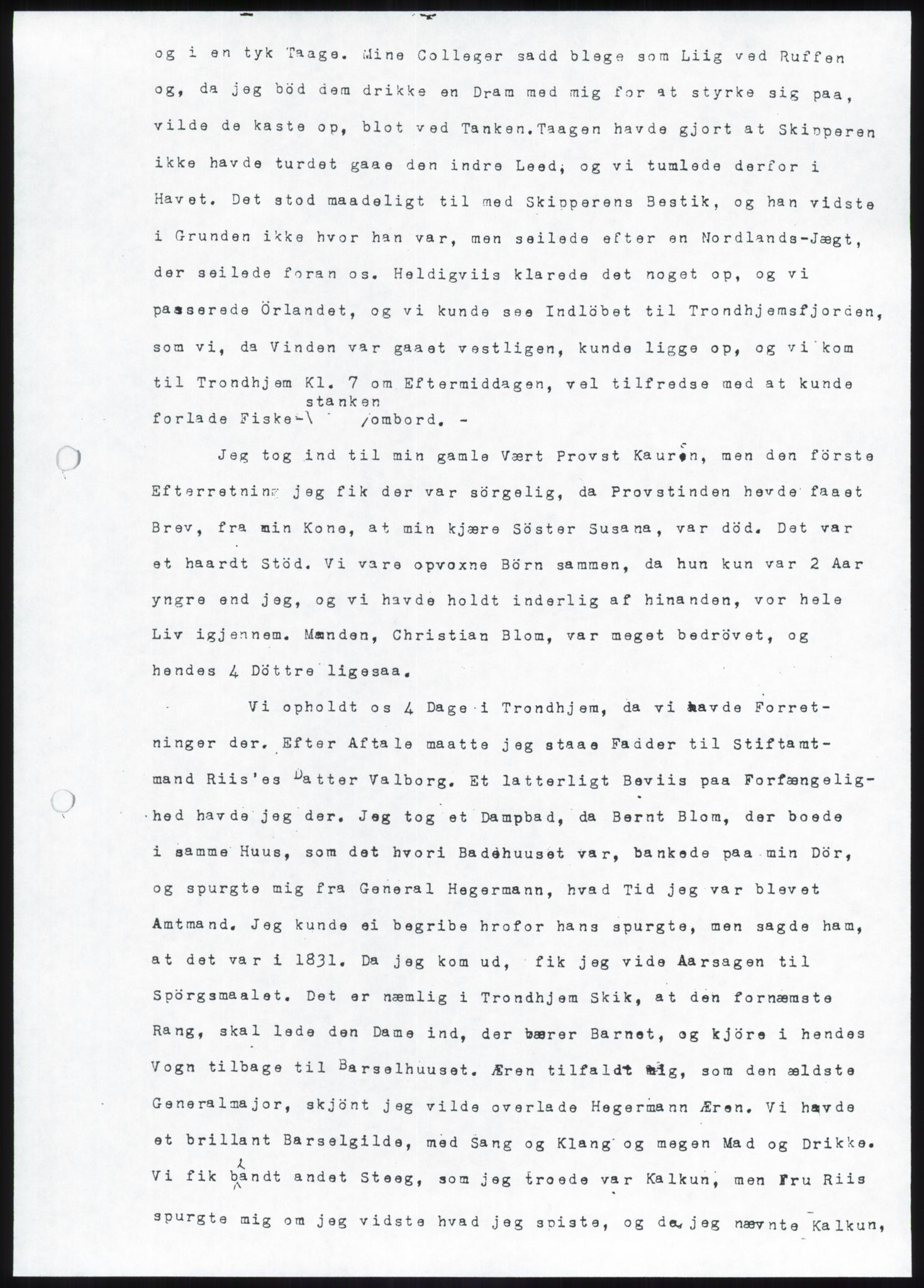 Blom, Gustav Peter, AV/RA-PA-0568/F/L0002/0002: Transkripsjoner, brev og manuskript / Transkripsjon av manuskript med G. P. Bloms erindringer, del B, C og D (ved Peter Julius Blom?), p. 5