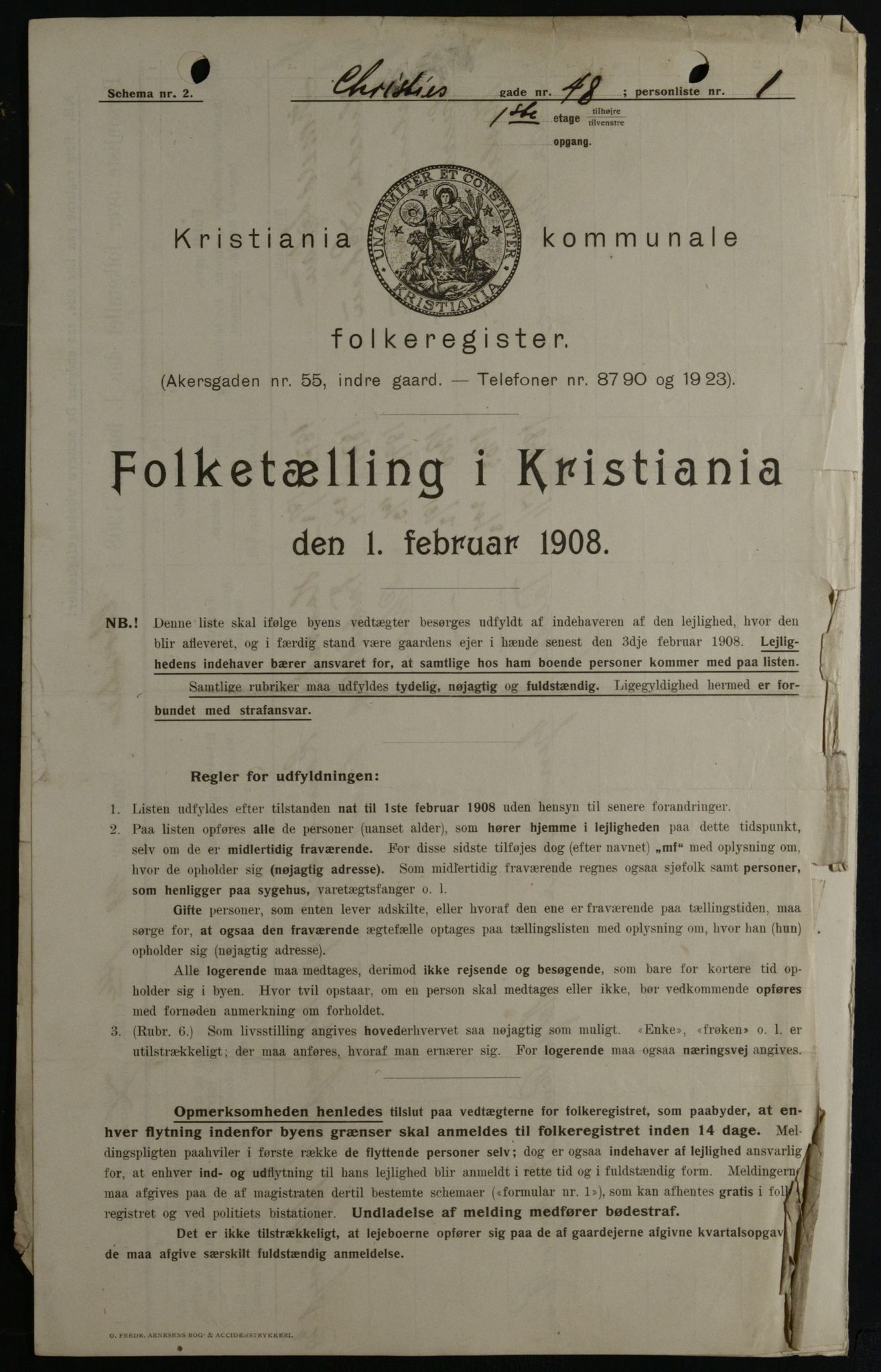 OBA, Municipal Census 1908 for Kristiania, 1908, p. 11930