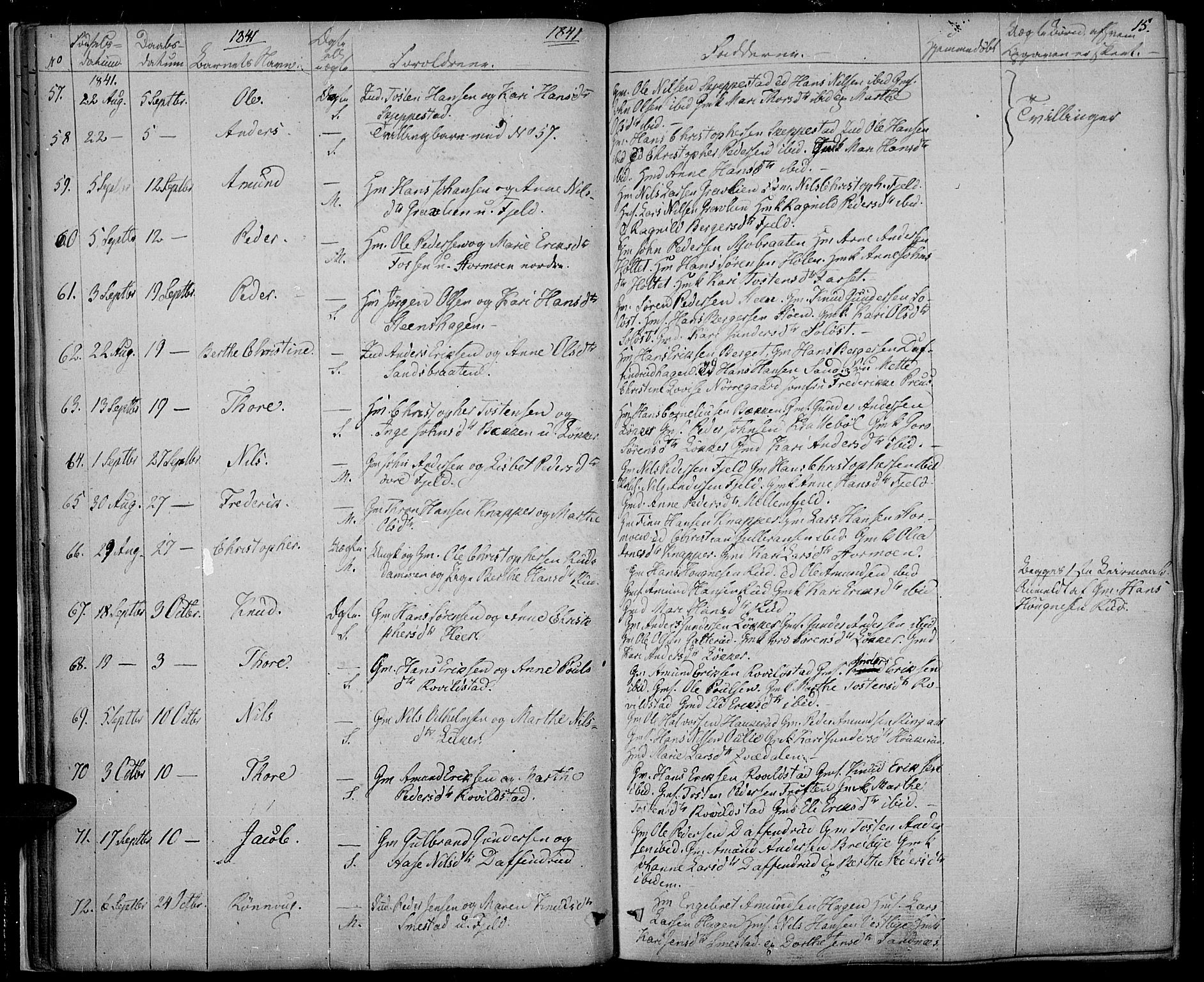 Nord-Odal prestekontor, AV/SAH-PREST-032/H/Ha/Haa/L0002: Parish register (official) no. 2, 1839-1850, p. 15