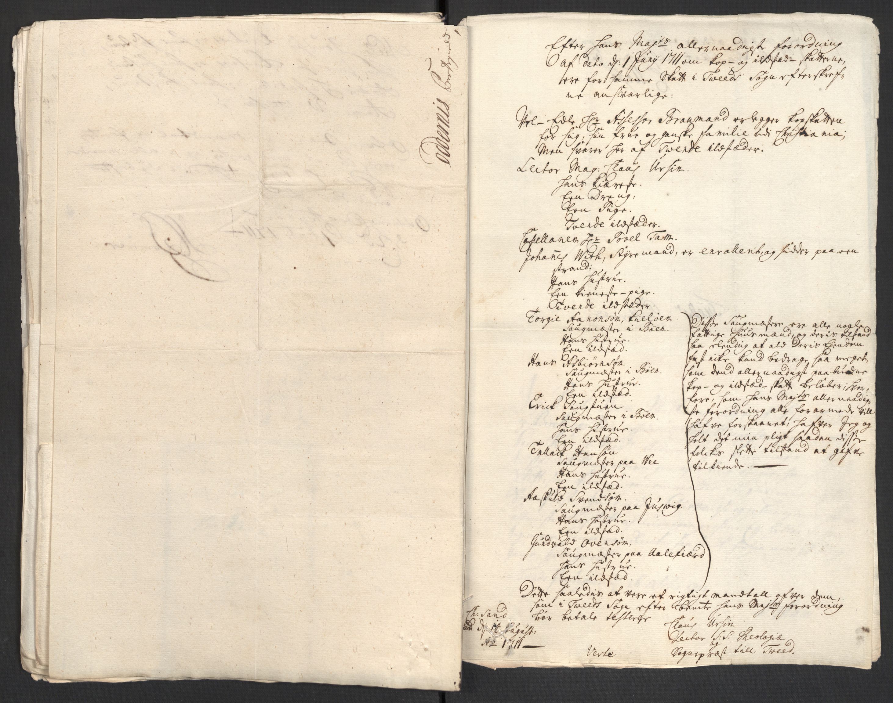 Rentekammeret inntil 1814, Reviderte regnskaper, Fogderegnskap, AV/RA-EA-4092/R43/L2554: Fogderegnskap Lista og Mandal, 1711, p. 149