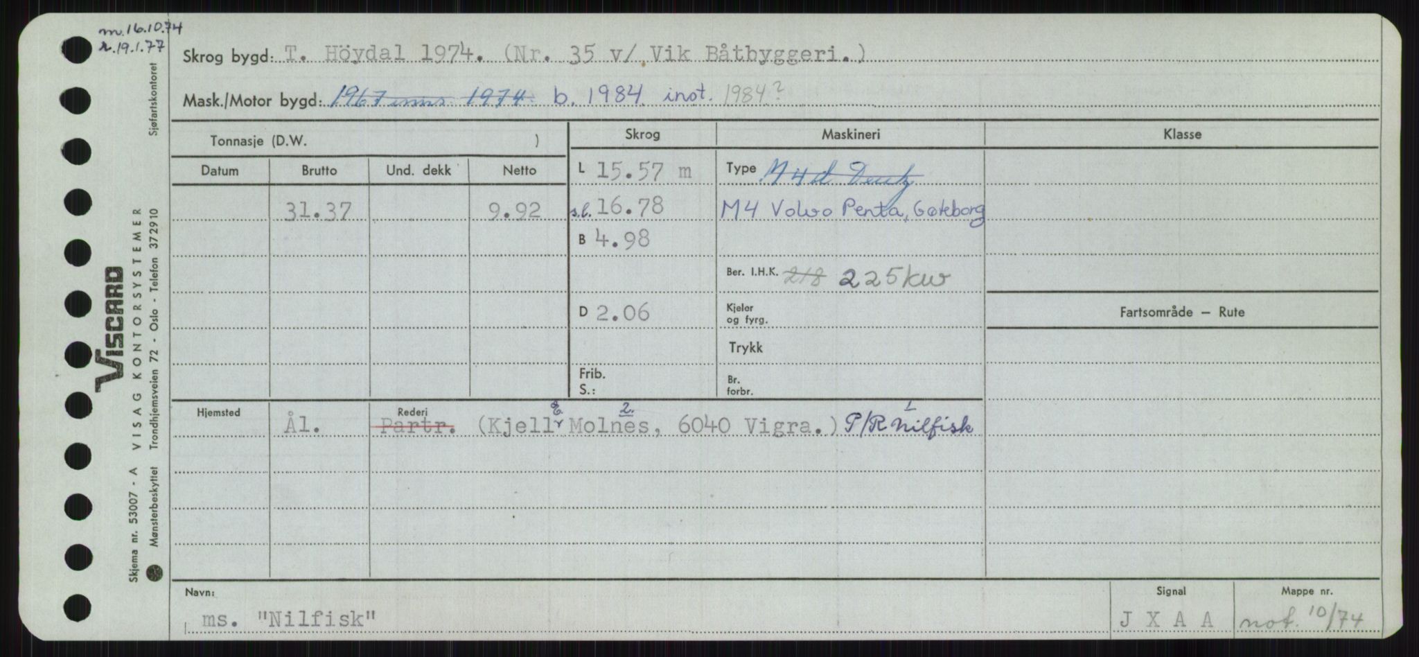 Sjøfartsdirektoratet med forløpere, Skipsmålingen, RA/S-1627/H/Ha/L0004/0001: Fartøy, Mas-R / Fartøy, Mas-Odd, p. 499