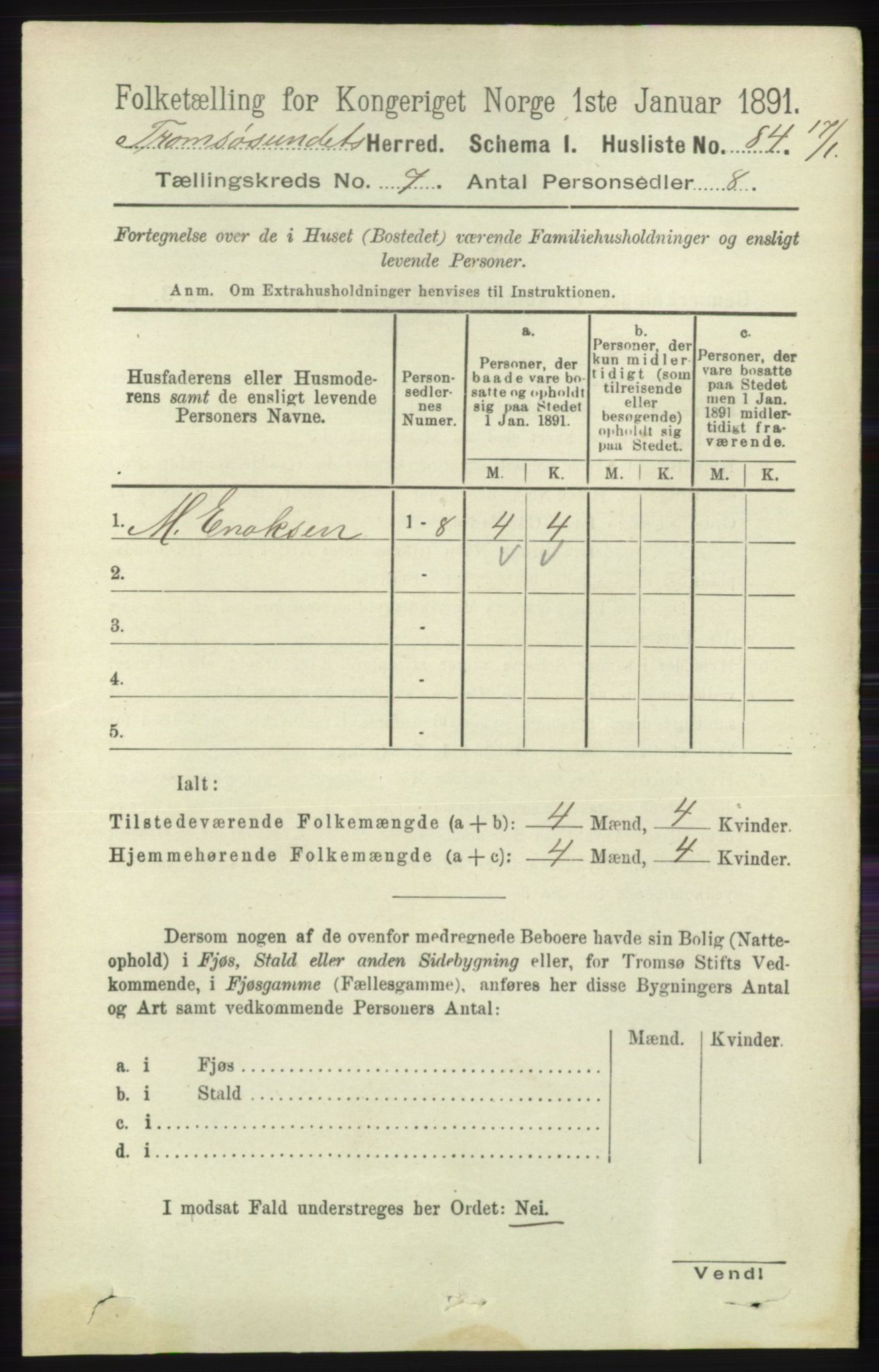 RA, 1891 census for 1934 Tromsøysund, 1891, p. 3717