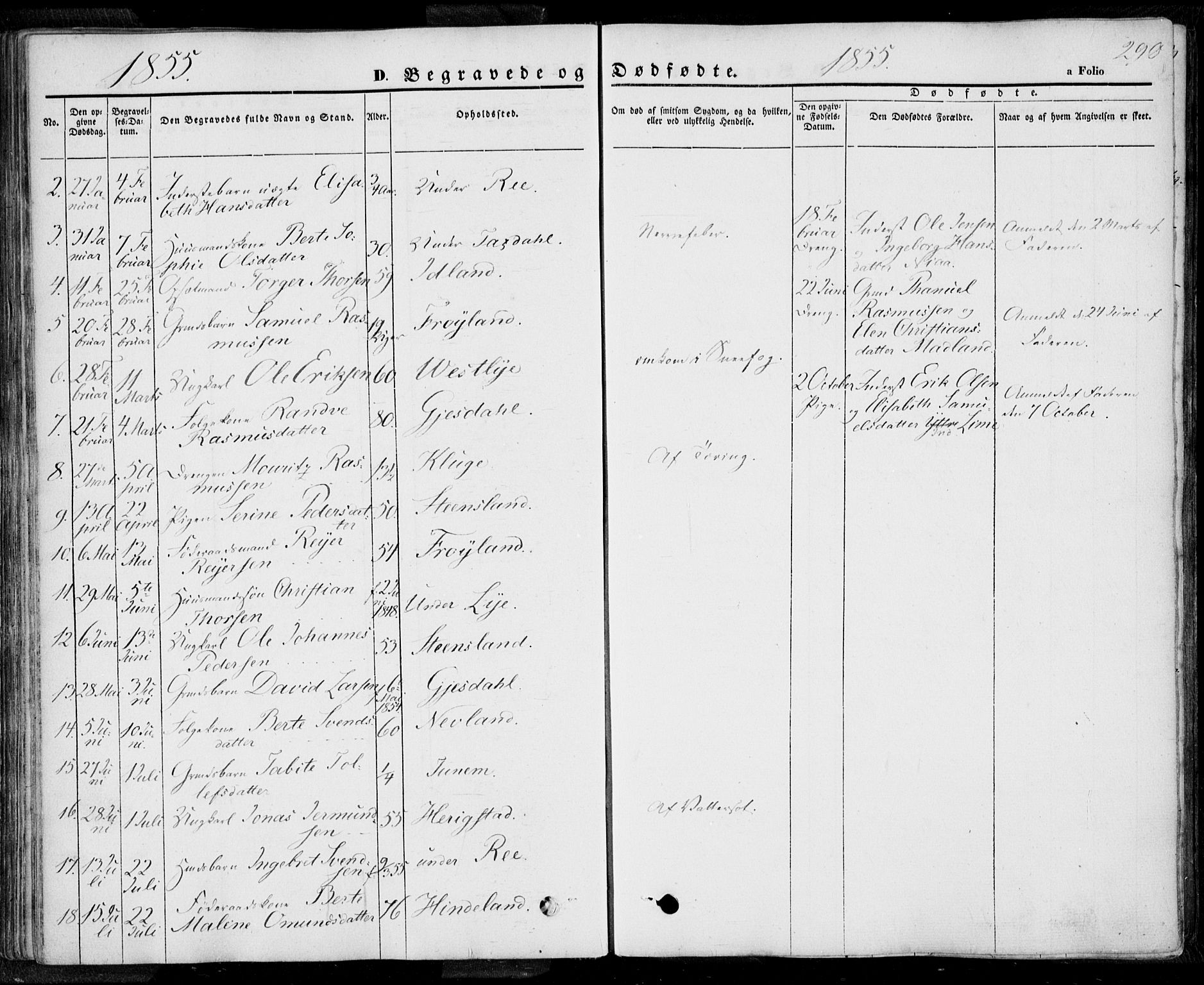 Lye sokneprestkontor, SAST/A-101794/001/30BA/L0006: Parish register (official) no. A 5.2, 1842-1855, p. 290