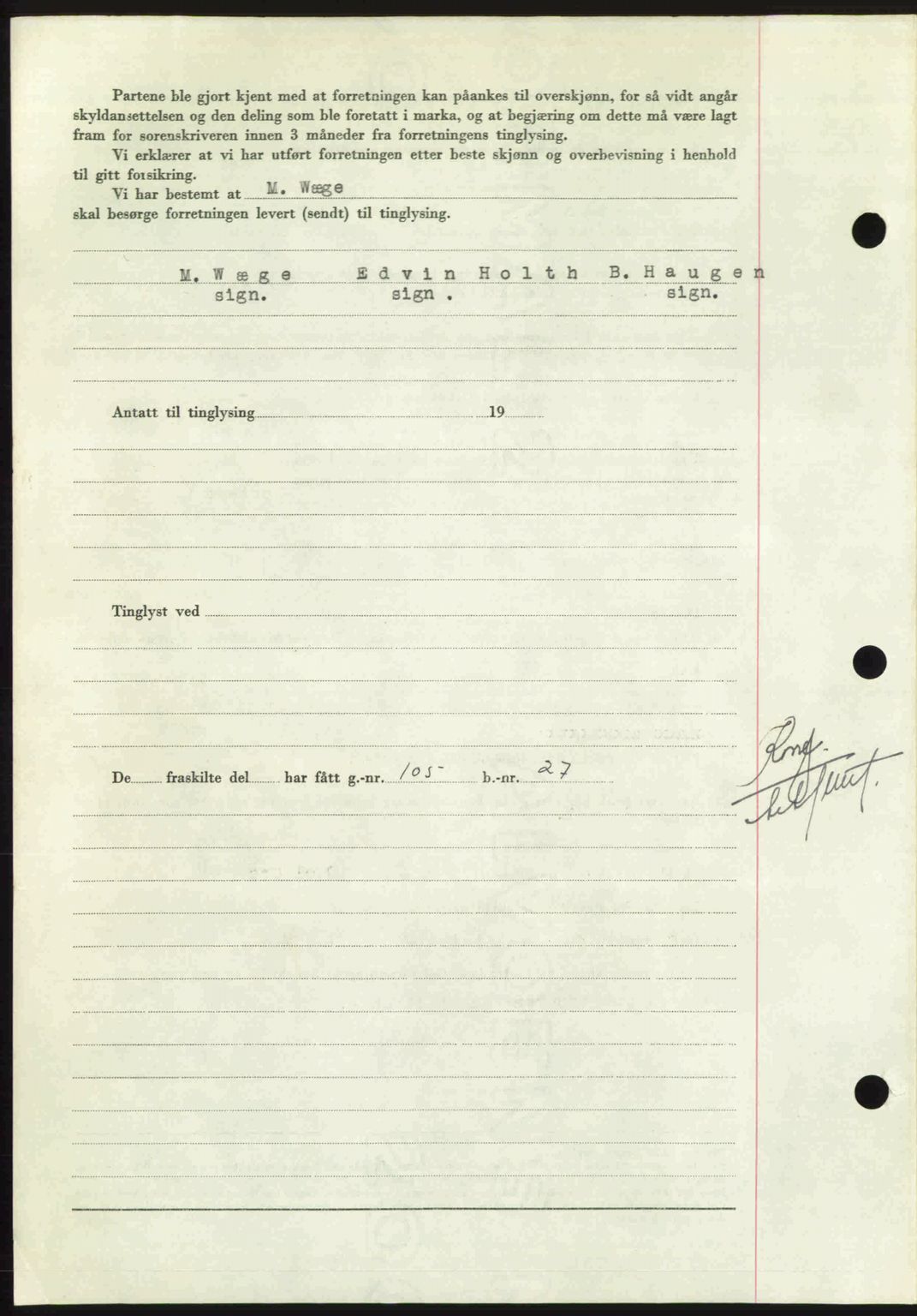 Nordmøre sorenskriveri, AV/SAT-A-4132/1/2/2Ca: Mortgage book no. A116, 1950-1950, Diary no: : 2966/1950