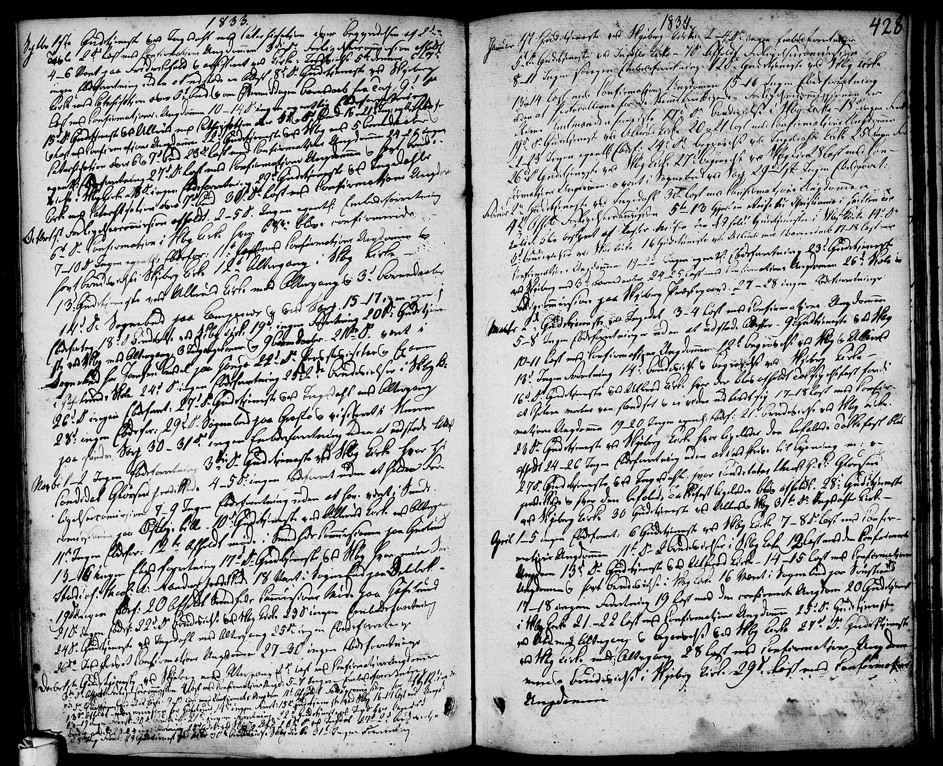 Skjeberg prestekontor Kirkebøker, AV/SAO-A-10923/F/Fa/L0005: Parish register (official) no. I 5, 1830-1845, p. 428