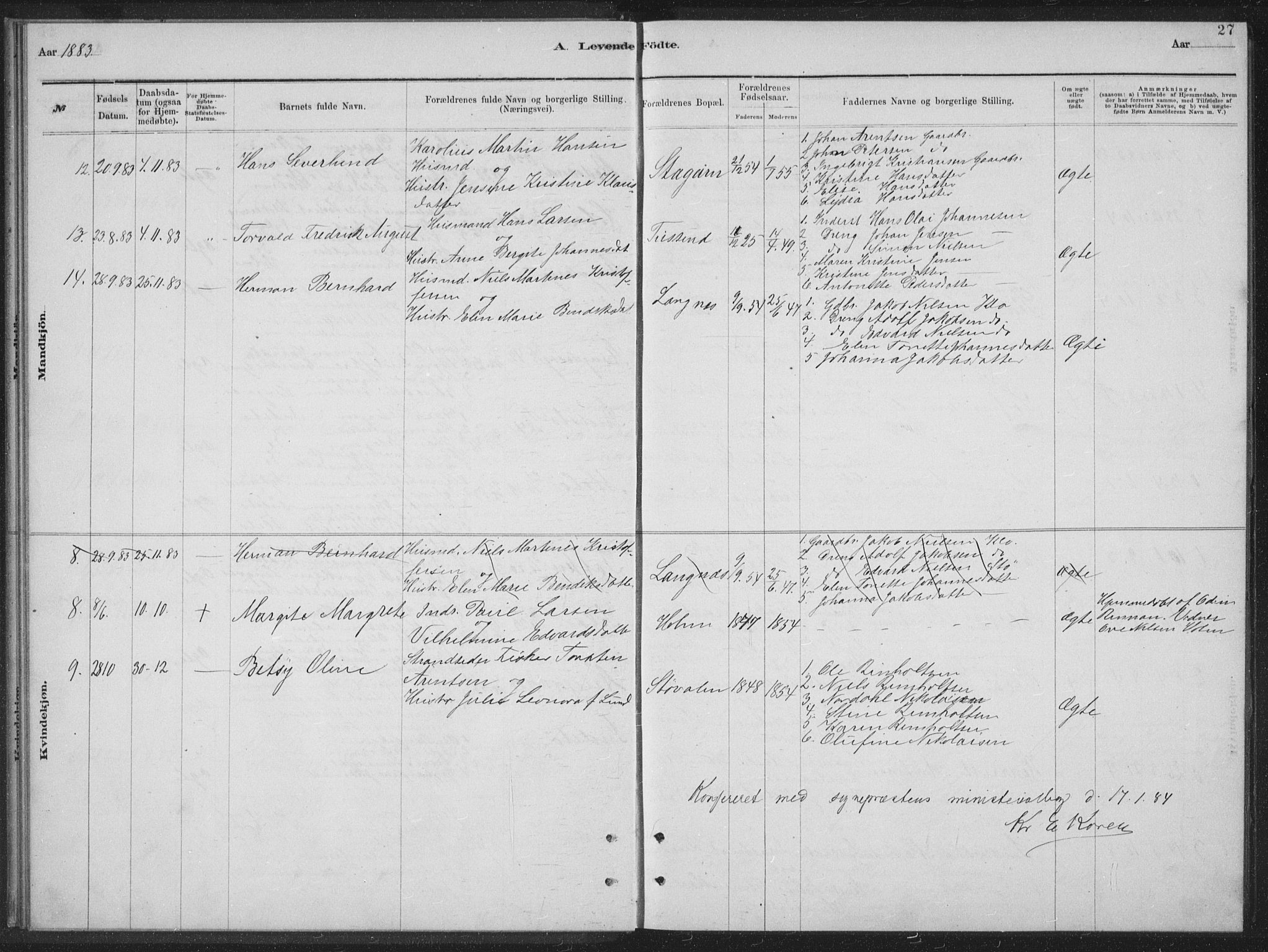 Ministerialprotokoller, klokkerbøker og fødselsregistre - Nordland, AV/SAT-A-1459/894/L1359: Parish register (copy) no. 894C02, 1877-1884, p. 27