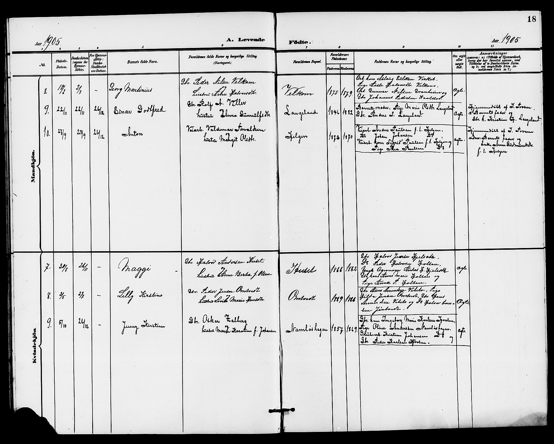 Holla kirkebøker, SAKO/A-272/G/Gb/L0002: Parish register (copy) no. II 2, 1897-1913, p. 18