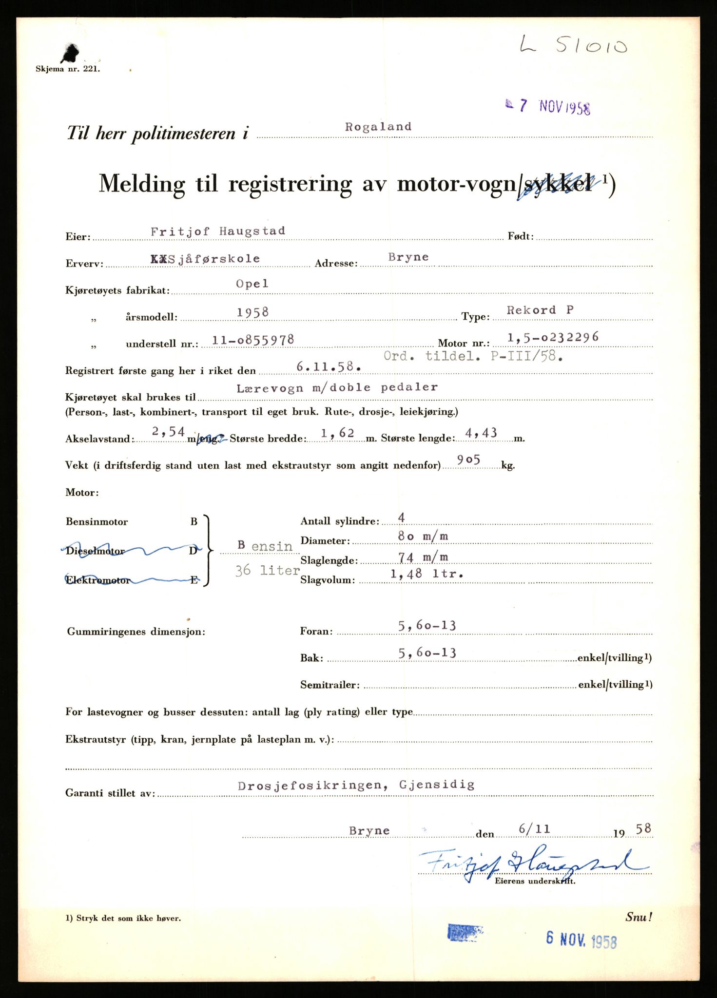 Stavanger trafikkstasjon, AV/SAST-A-101942/0/F/L0050: L-50600 - L-51299, 1930-1971, p. 1319