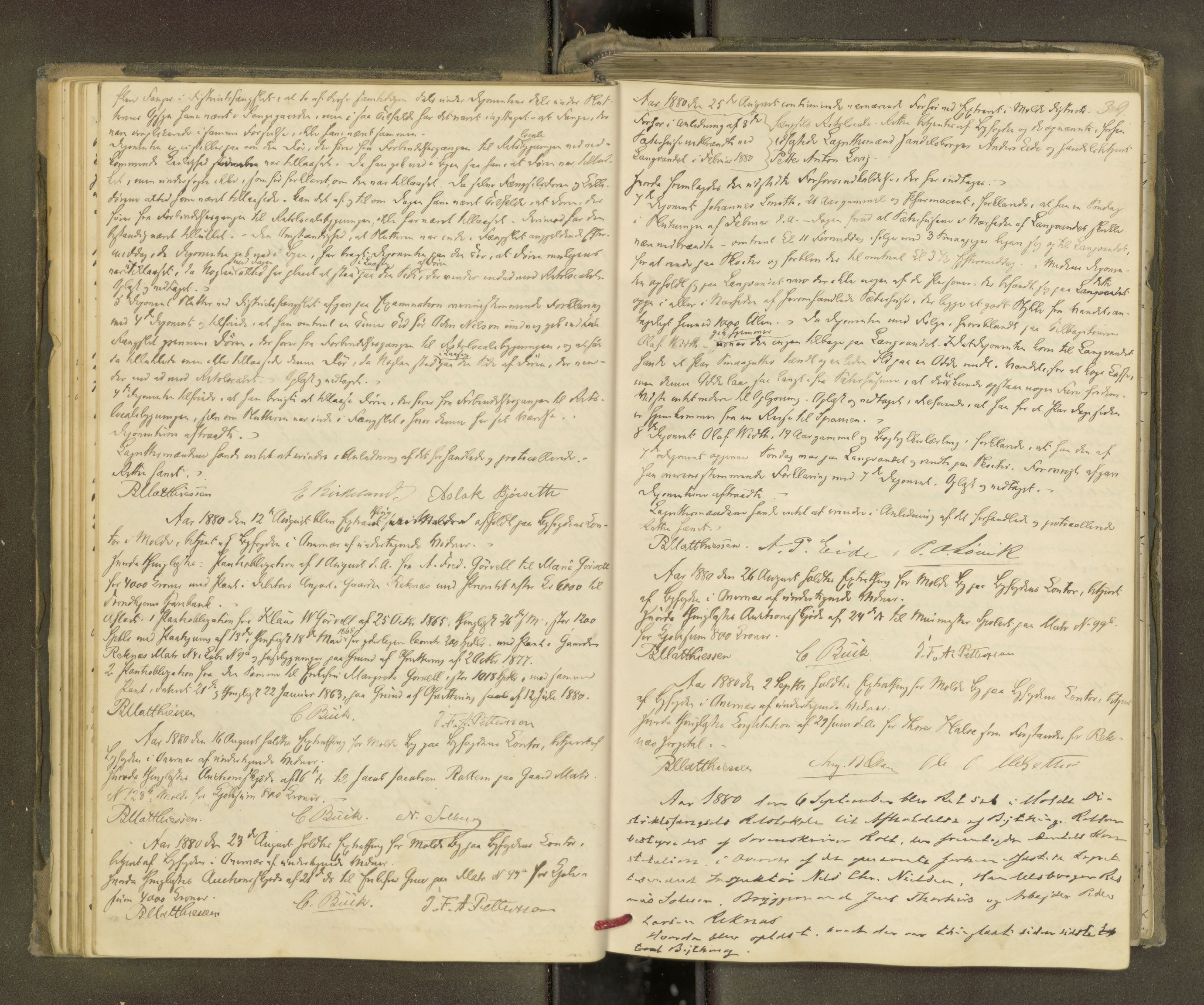 Molde byfogd, AV/SAT-A-0025/1/1A/L0012: Justisprotokoll, 1879-1890, p. 38b-39a