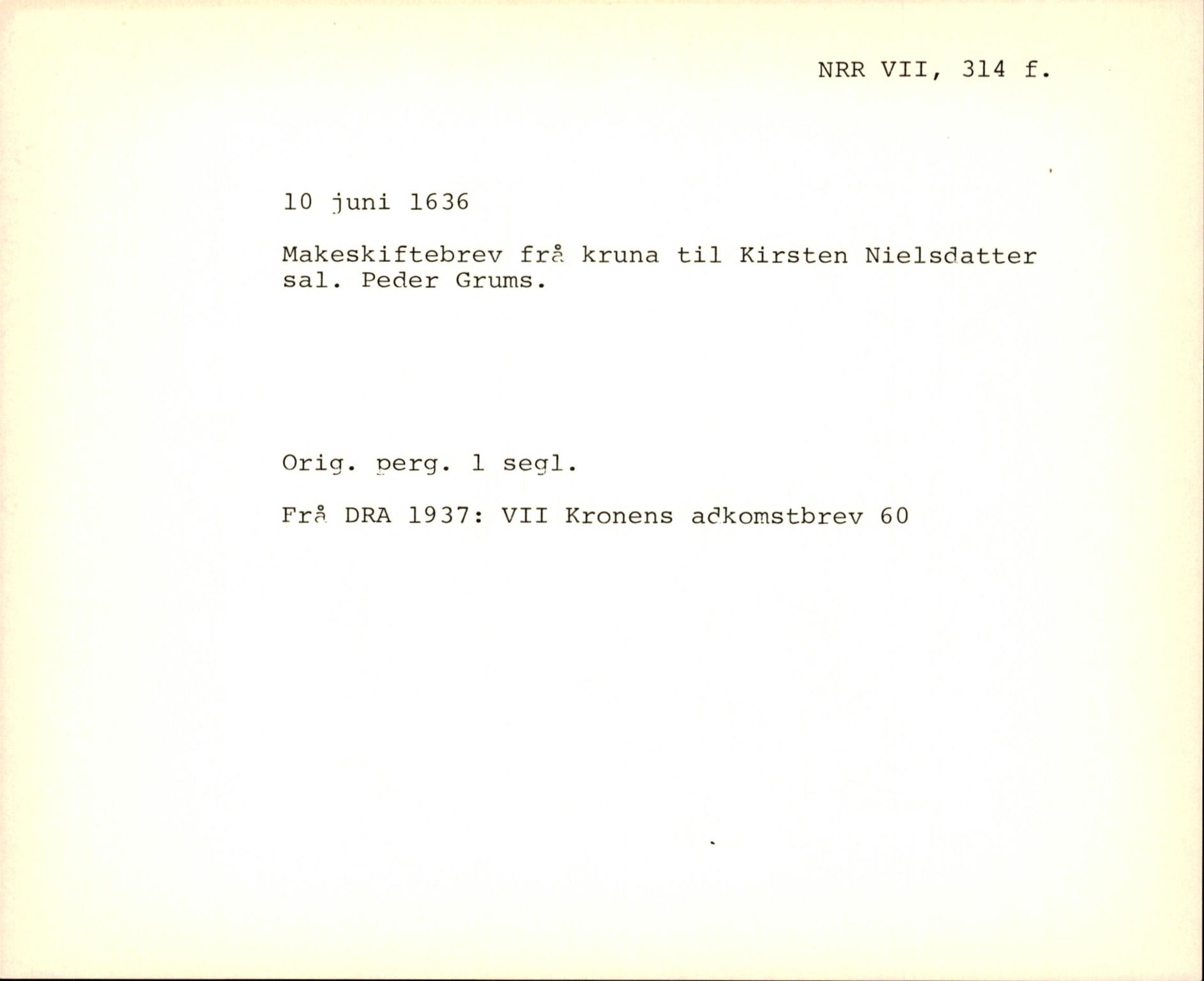 Riksarkivets diplomsamling, AV/RA-EA-5965/F35/F35f/L0002: Regestsedler: Diplomer fra DRA 1937 og 1996, p. 489