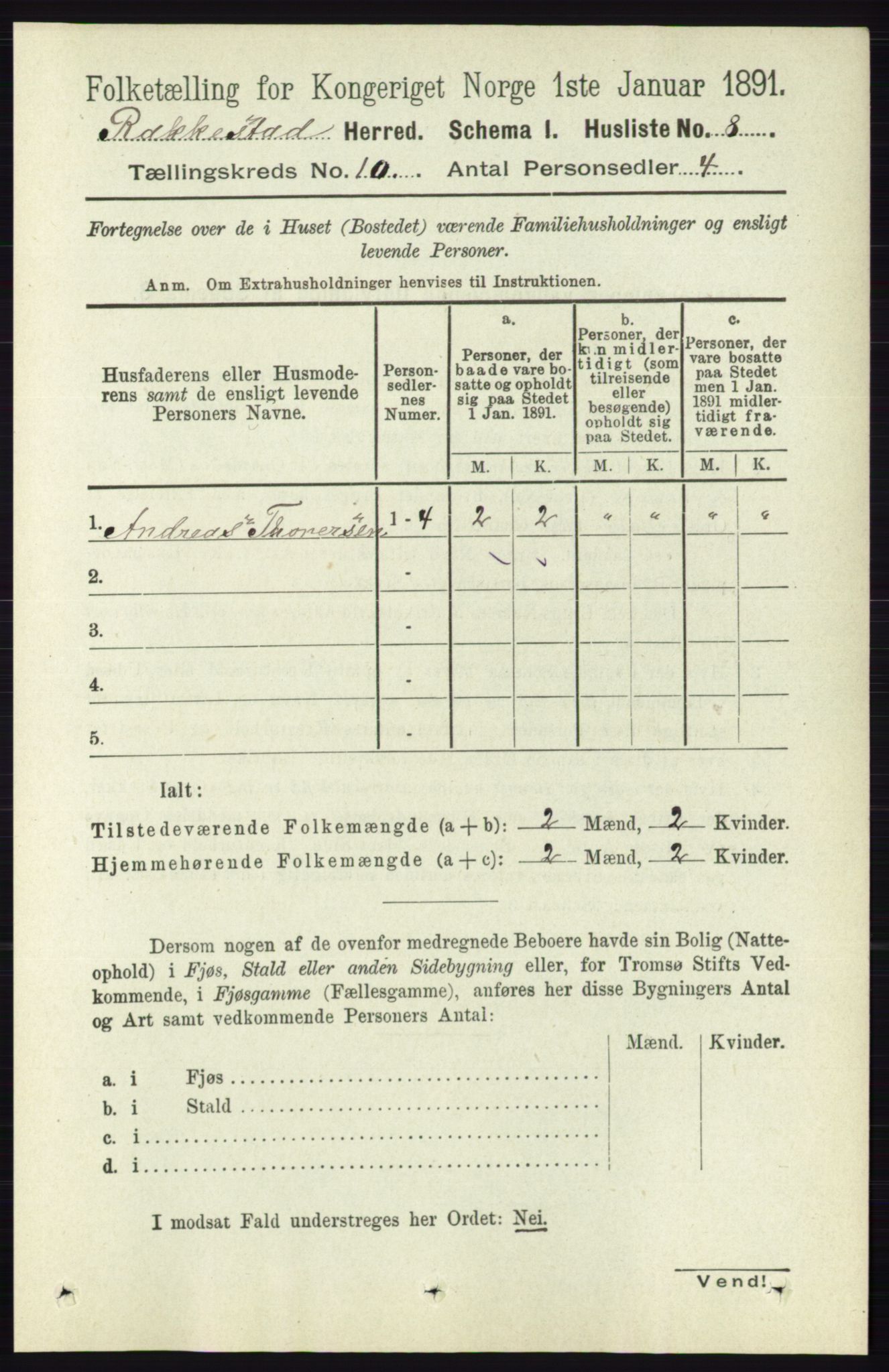 RA, 1891 census for 0128 Rakkestad, 1891, p. 4333