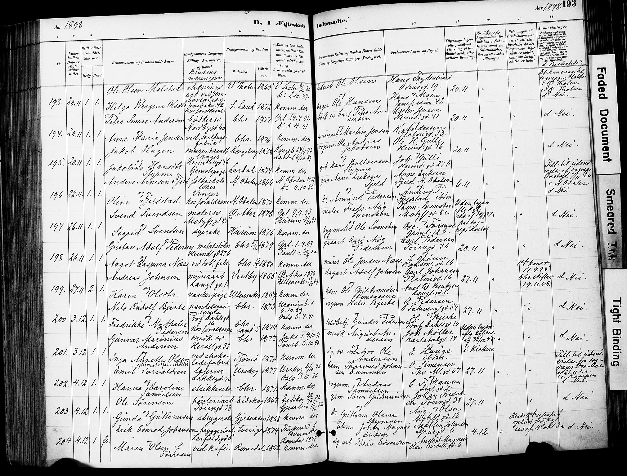 Grønland prestekontor Kirkebøker, AV/SAO-A-10848/F/Fa/L0013: Parish register (official) no. 13, 1887-1906, p. 193