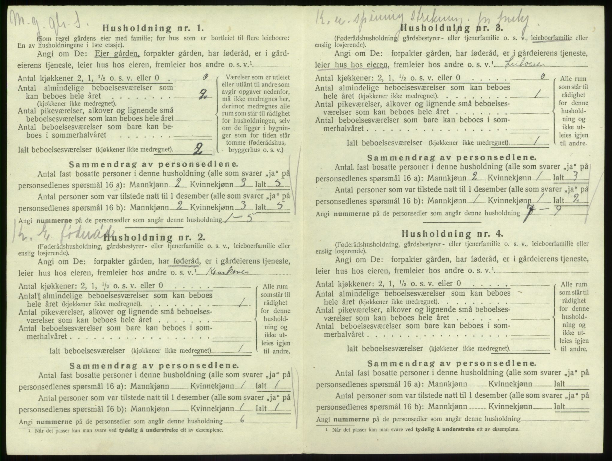 SAB, 1920 census for Gaular, 1920, p. 1071