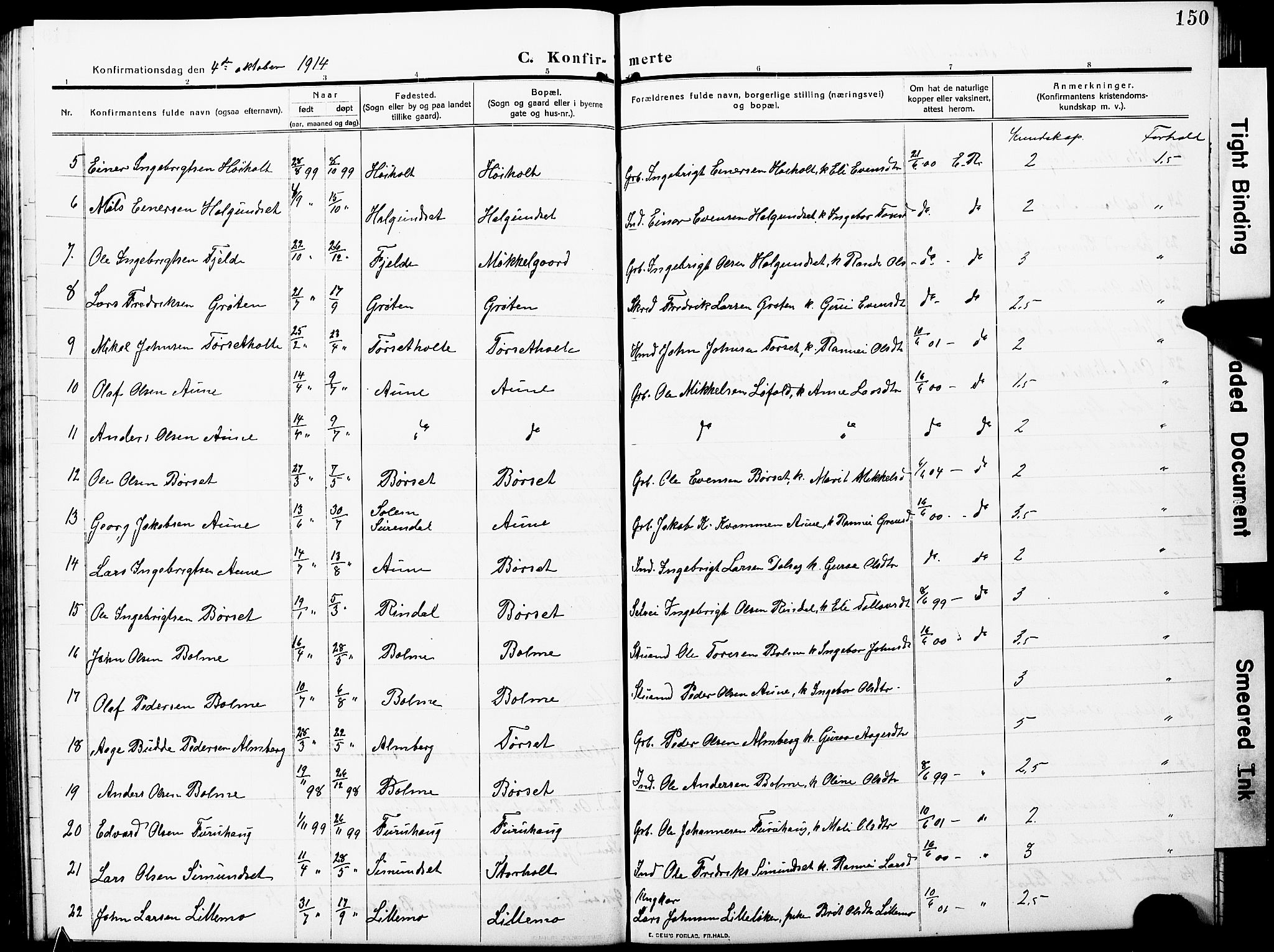 Ministerialprotokoller, klokkerbøker og fødselsregistre - Møre og Romsdal, AV/SAT-A-1454/598/L1079: Parish register (copy) no. 598C04, 1909-1927, p. 150