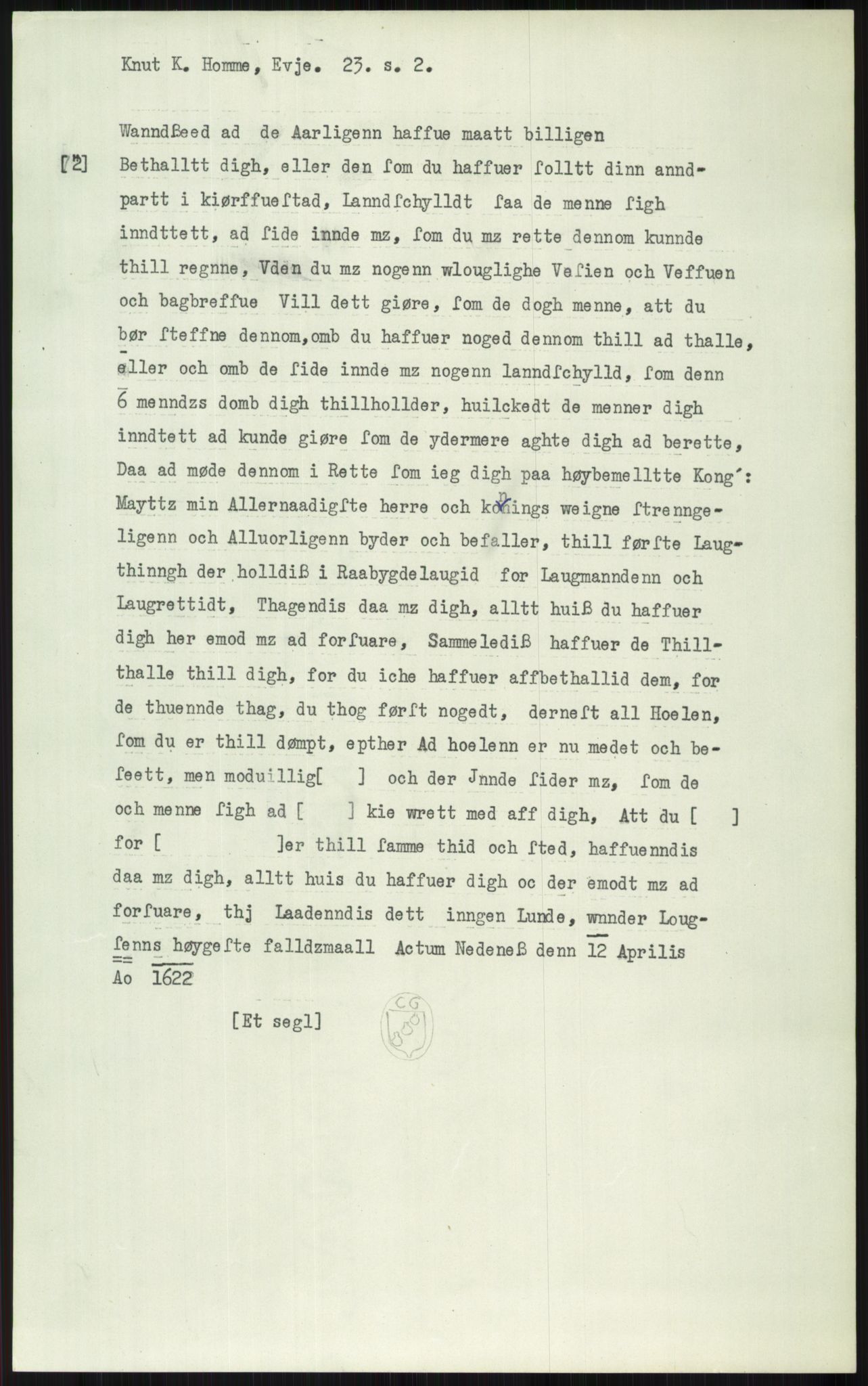 Samlinger til kildeutgivelse, Diplomavskriftsamlingen, AV/RA-EA-4053/H/Ha, p. 2847