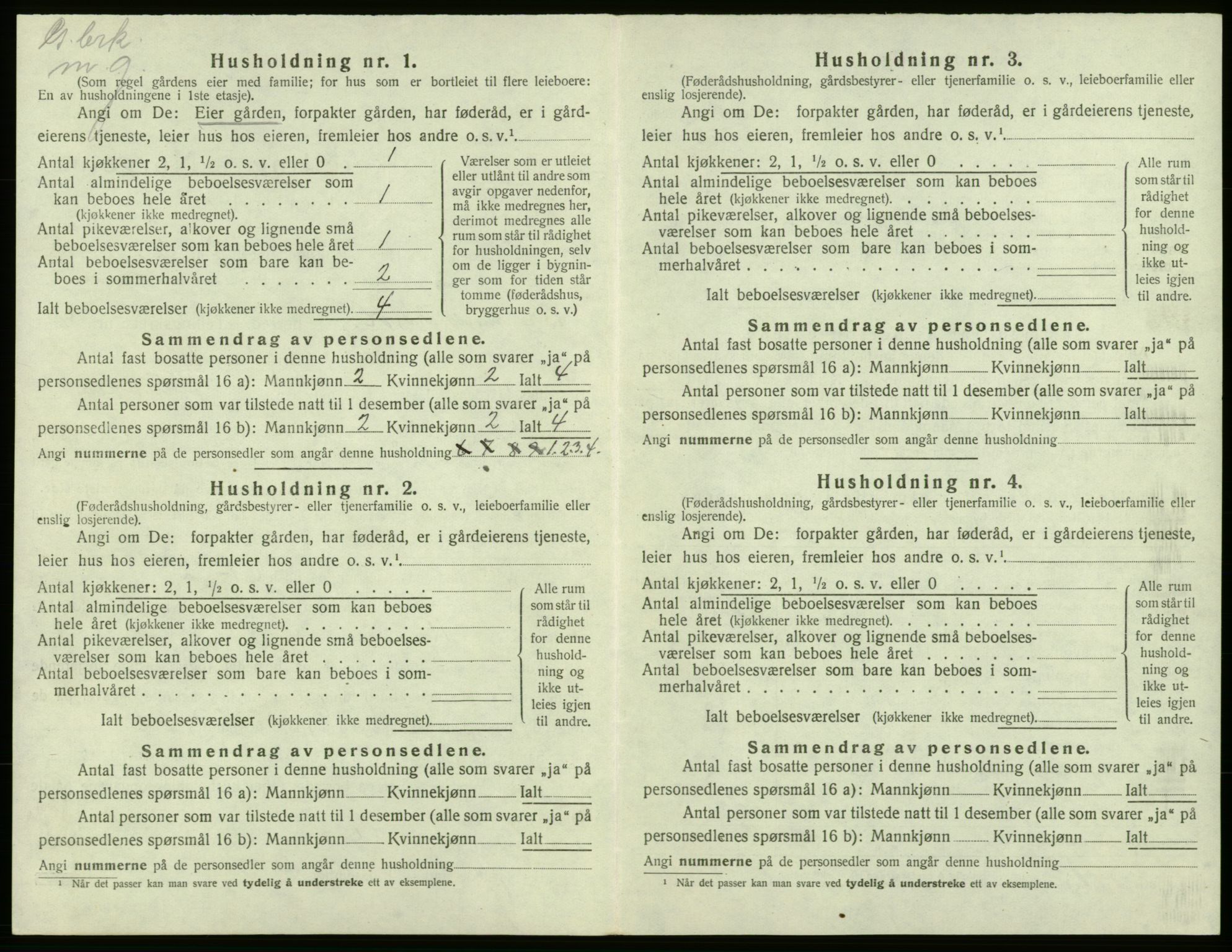 SAB, 1920 census for Bremnes, 1920, p. 161