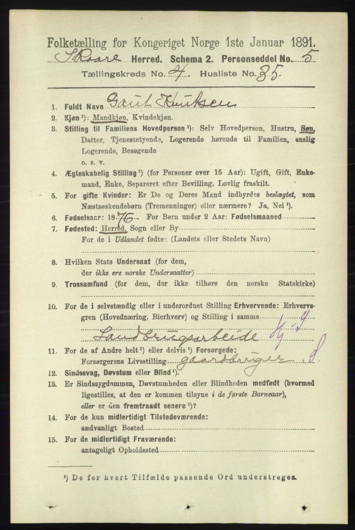 RA, 1891 census for 1153 Skåre, 1891, p. 1946