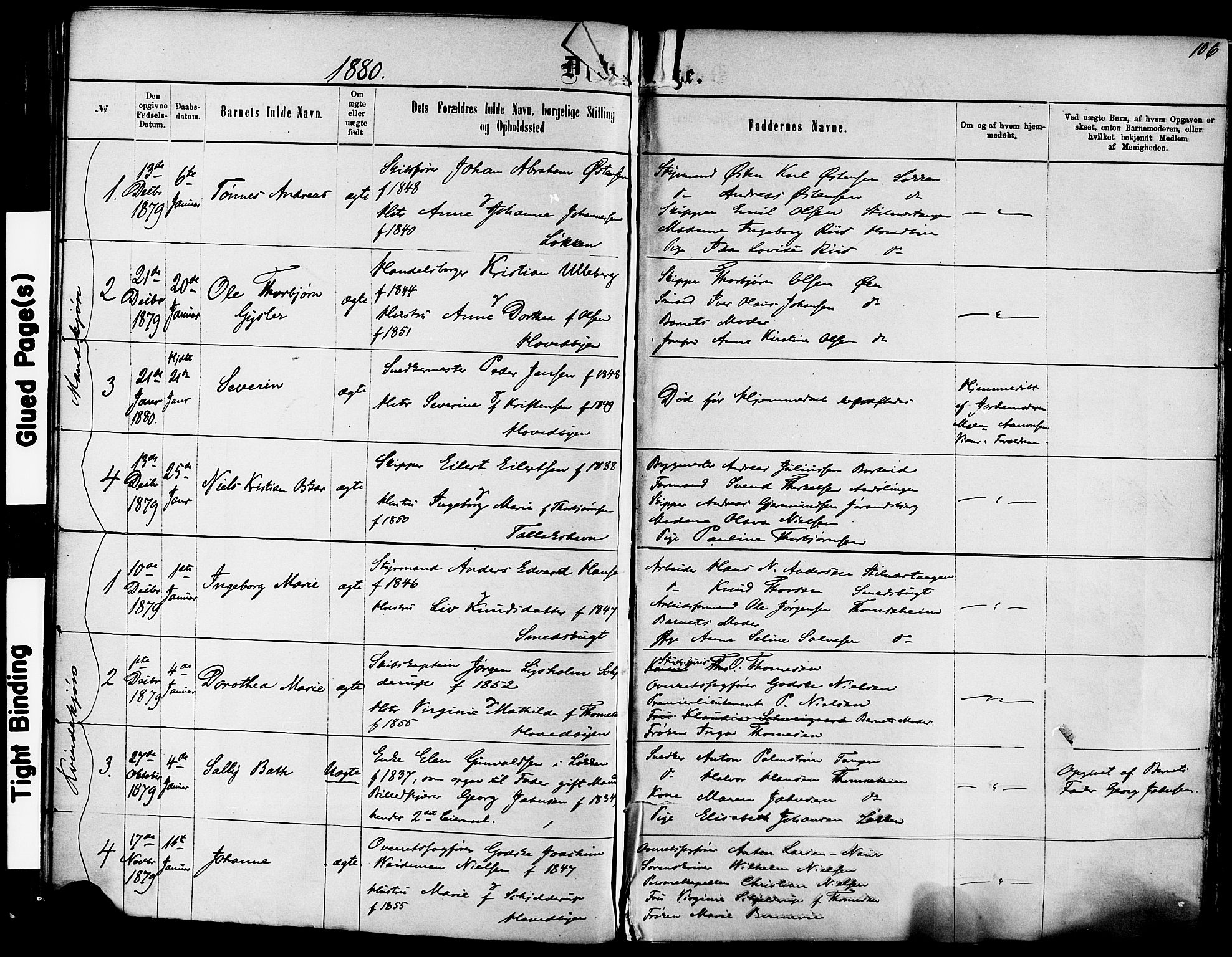 Kragerø kirkebøker, SAKO/A-278/F/Fa/L0011: Parish register (official) no. 11, 1875-1886, p. 106