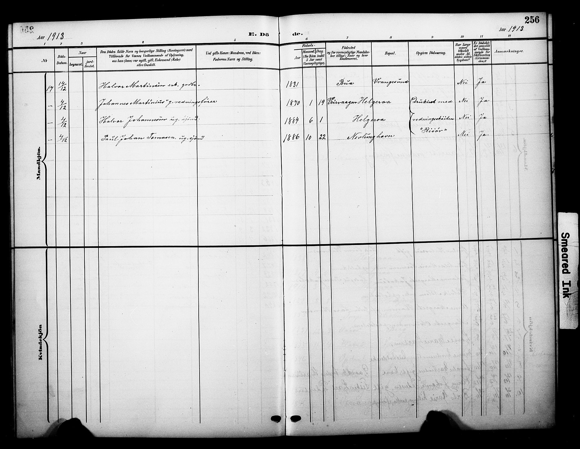 Brunlanes kirkebøker, AV/SAKO-A-342/G/Gb/L0003: Parish register (copy) no. II 3, 1903-1928, p. 256