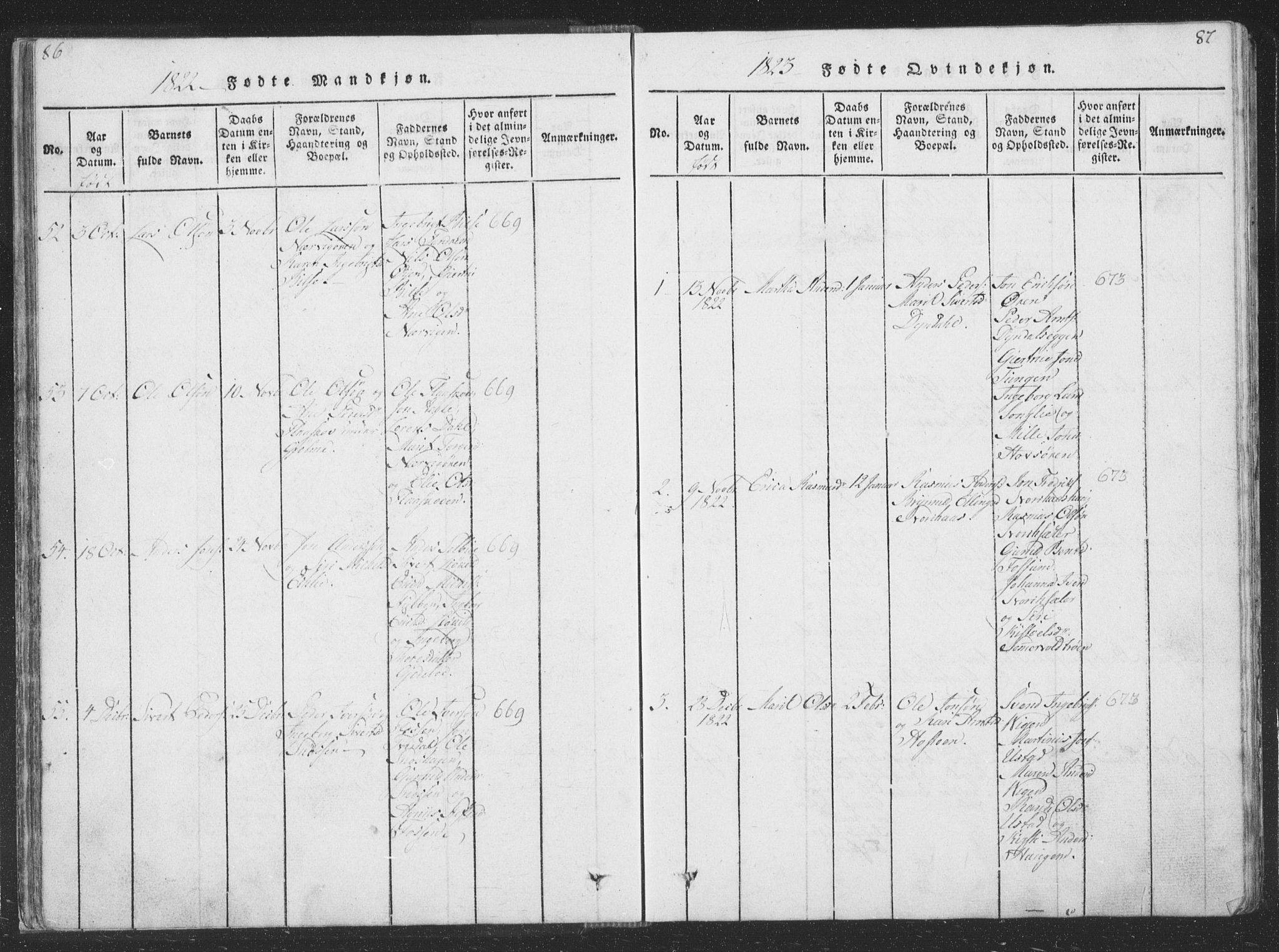 Ministerialprotokoller, klokkerbøker og fødselsregistre - Sør-Trøndelag, SAT/A-1456/668/L0816: Parish register (copy) no. 668C05, 1816-1893, p. 86-87