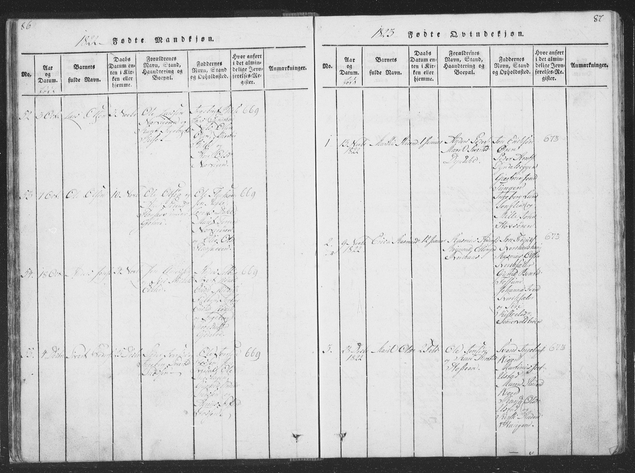 Ministerialprotokoller, klokkerbøker og fødselsregistre - Sør-Trøndelag, AV/SAT-A-1456/668/L0816: Parish register (copy) no. 668C05, 1816-1893, p. 86-87
