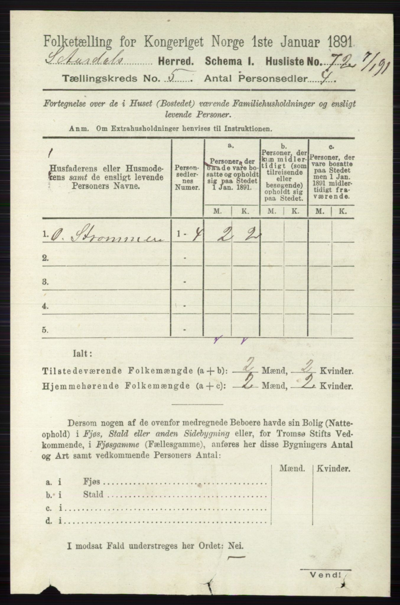 RA, 1891 census for 0540 Sør-Aurdal, 1891, p. 3145